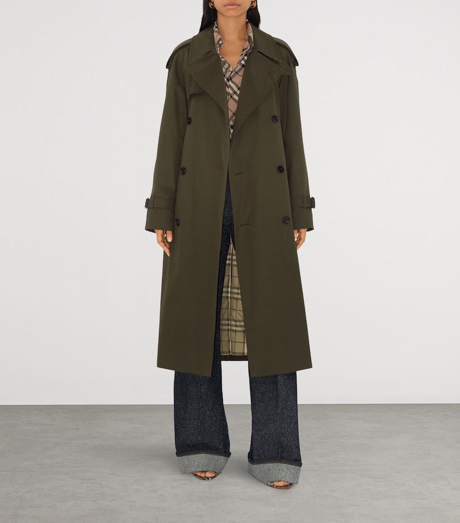 Long Castleford Trench Coat JUNIPER Image 2