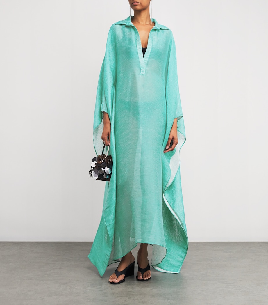 Linen-Blend Caicos Kaftan ACQUA Image 2