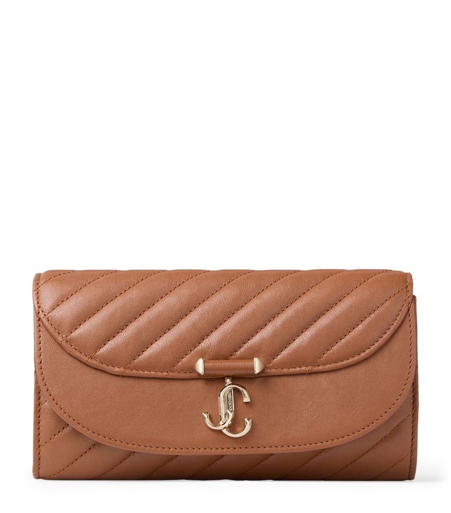 Jimmy Choo Curve Leather Chain Wallet Tan/shiny Gold Image 1