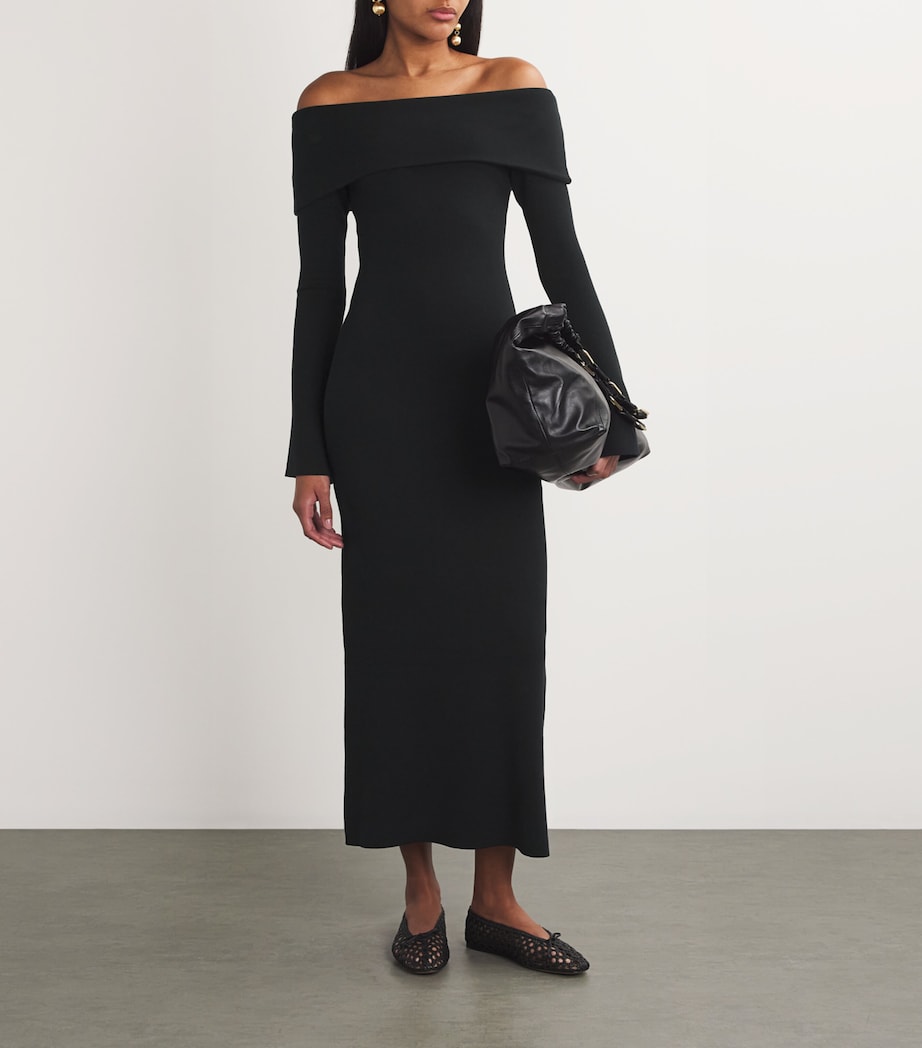 By Malene Birger Womens Long-Sleeve Bennie Midi Dress Black Image 2