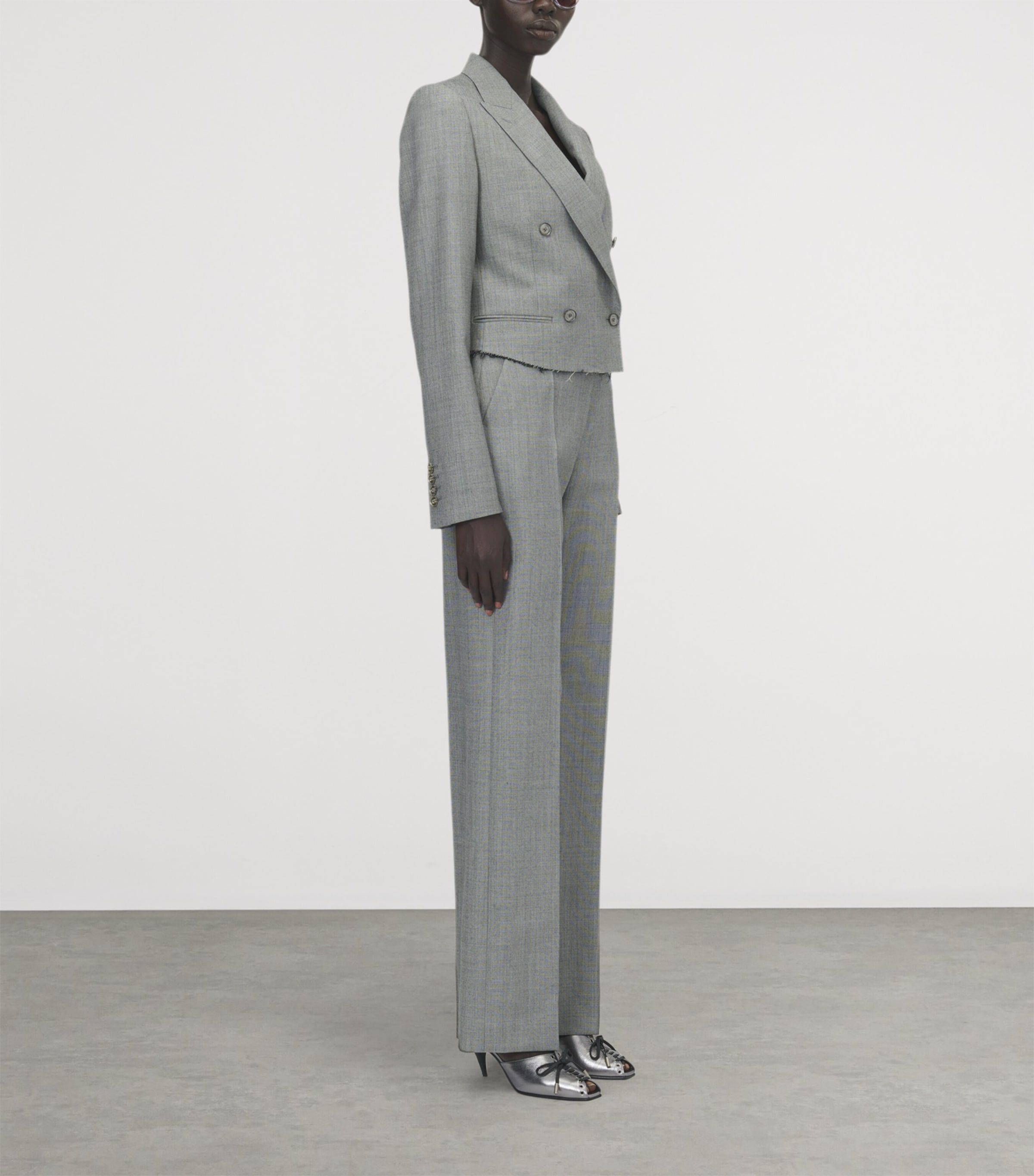 McQueen Womens Cropped Double-Breasted Blazer Image 4