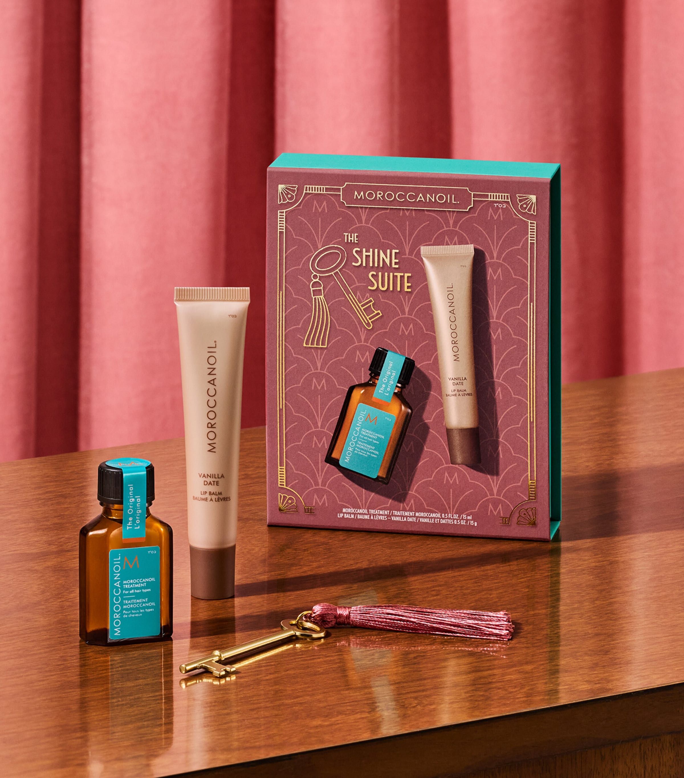 Moroccanoil The Shine Suite Hair Treatment and Lip Balm Set