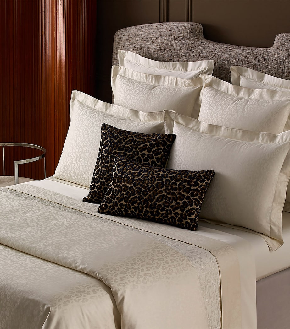 Leopard Square Oxford Pillowcase (65cm x 65cm) MILK Image 2
