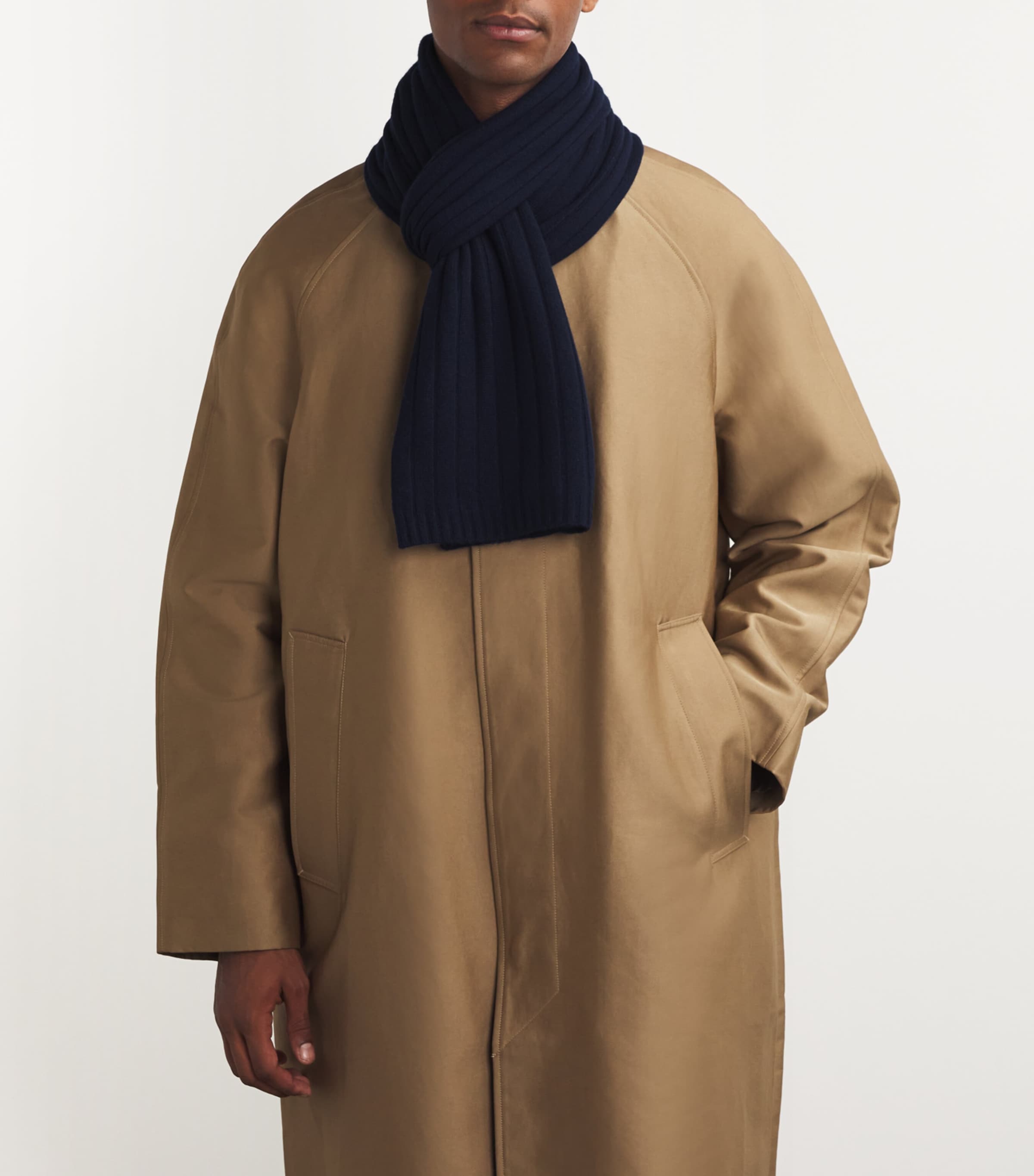 Harrods Mens Cashmere Ribbed Scarf Cosmos Image 3