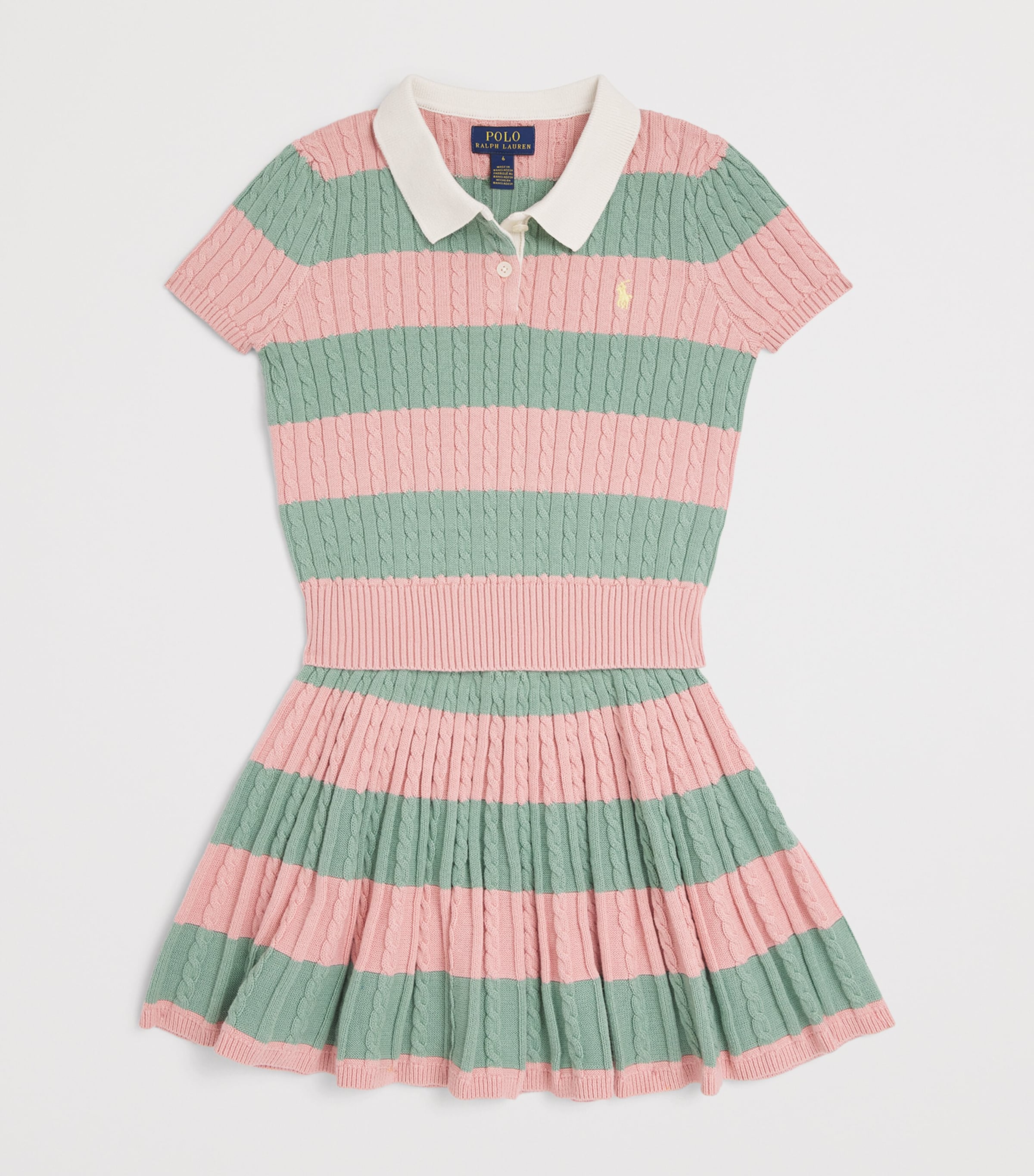 Ralph Lauren Kids Cotton Stripe Polo Shirt and Skirt Set (2-7 Years) Adirondack Rose Mlti Image 3