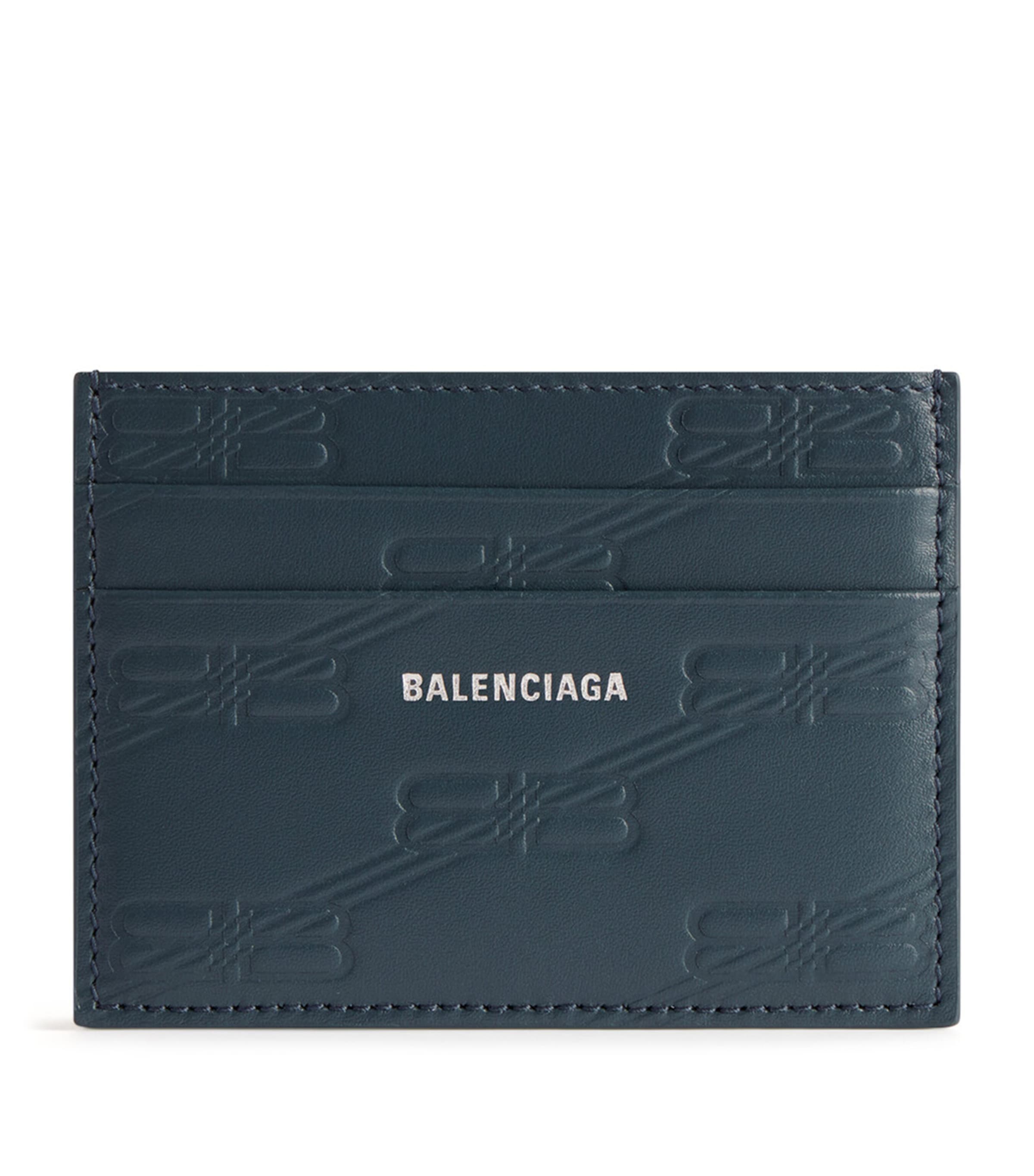 Shop Balenciaga Bb Logo Print Card Holder In Blue