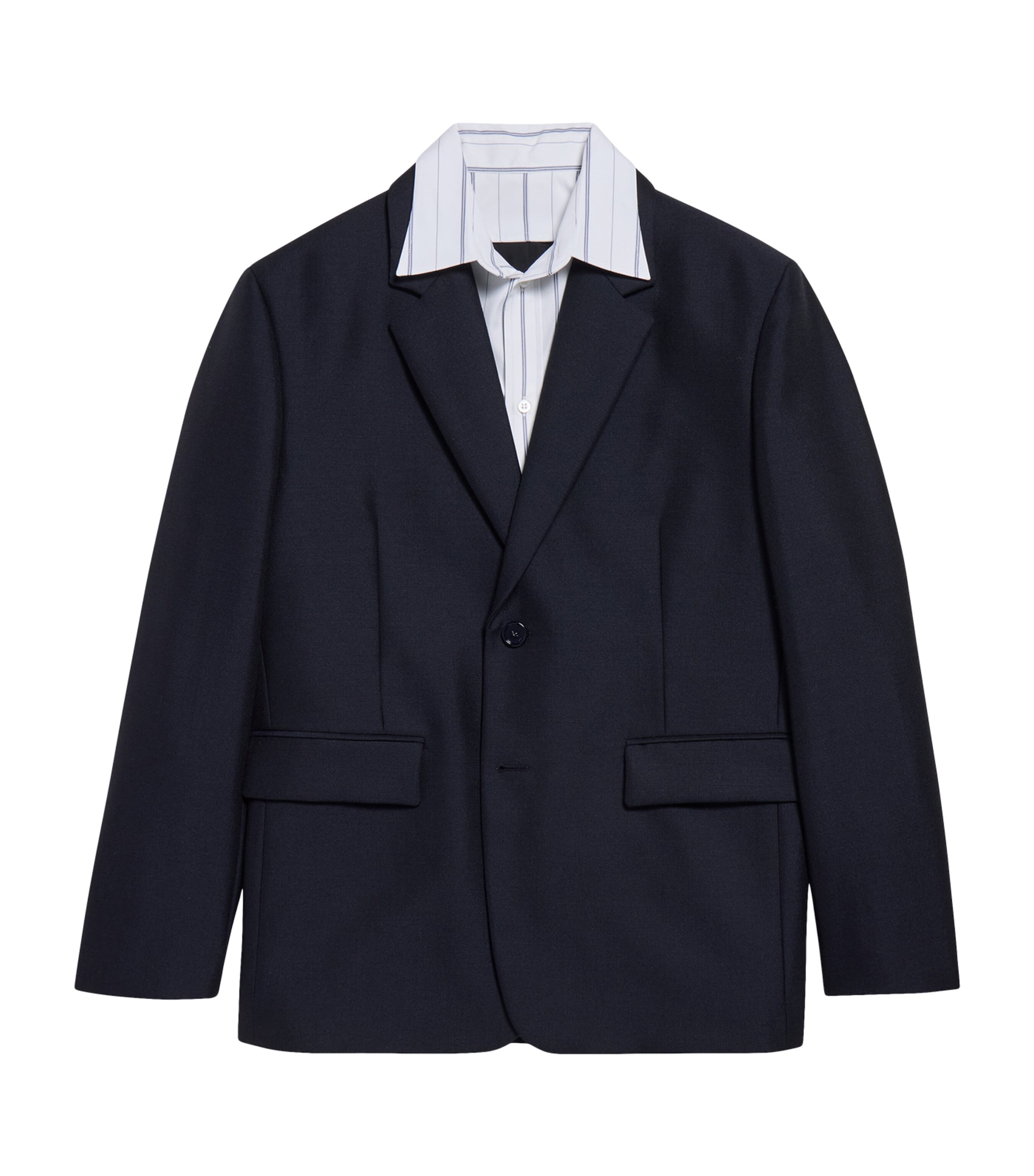 Balenciaga Mens Wool Hybrid Shirt Blazer Image 1