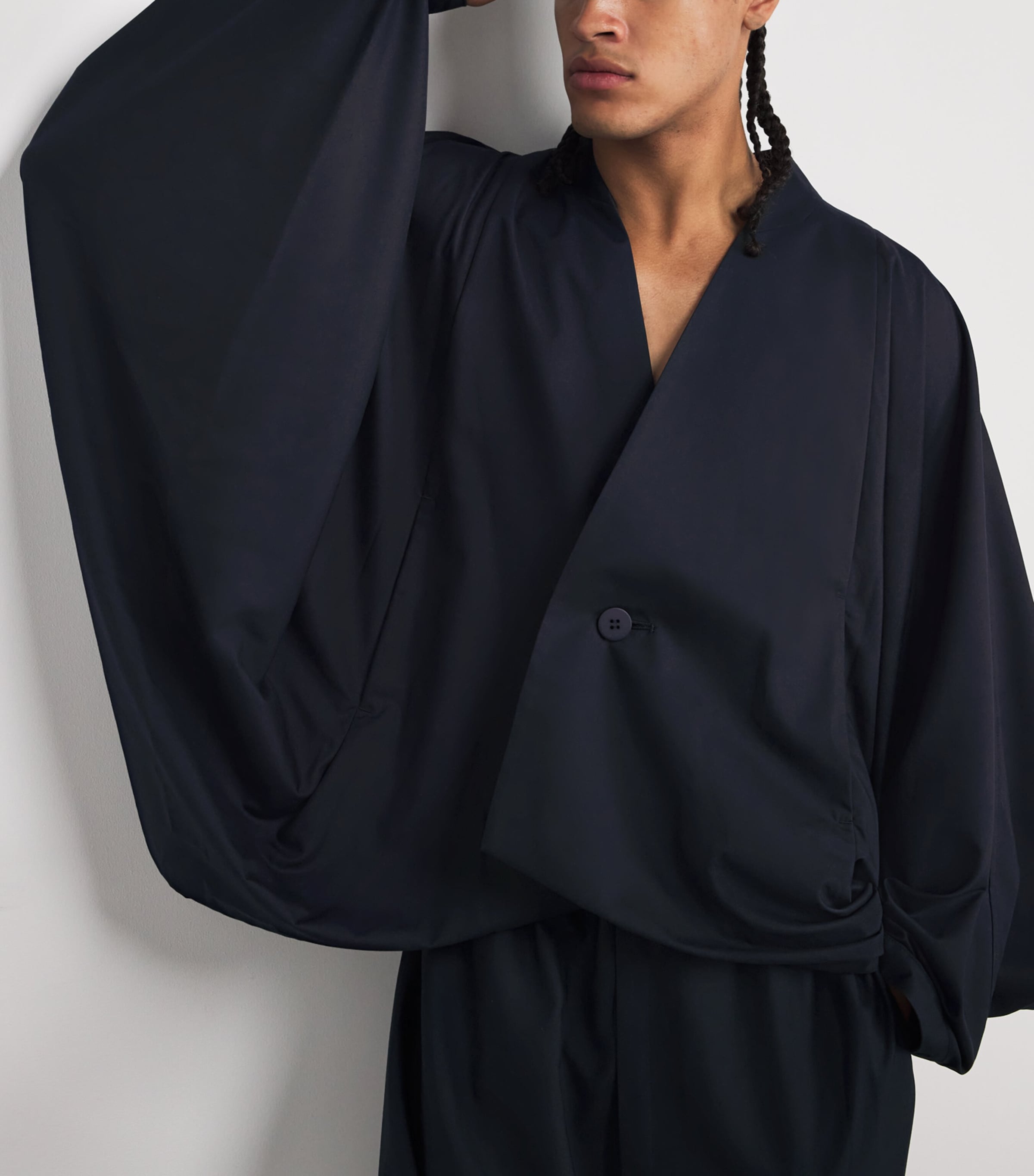 Issey Miyake Men Navy Swing Trapeze Jacket | Harrods UK