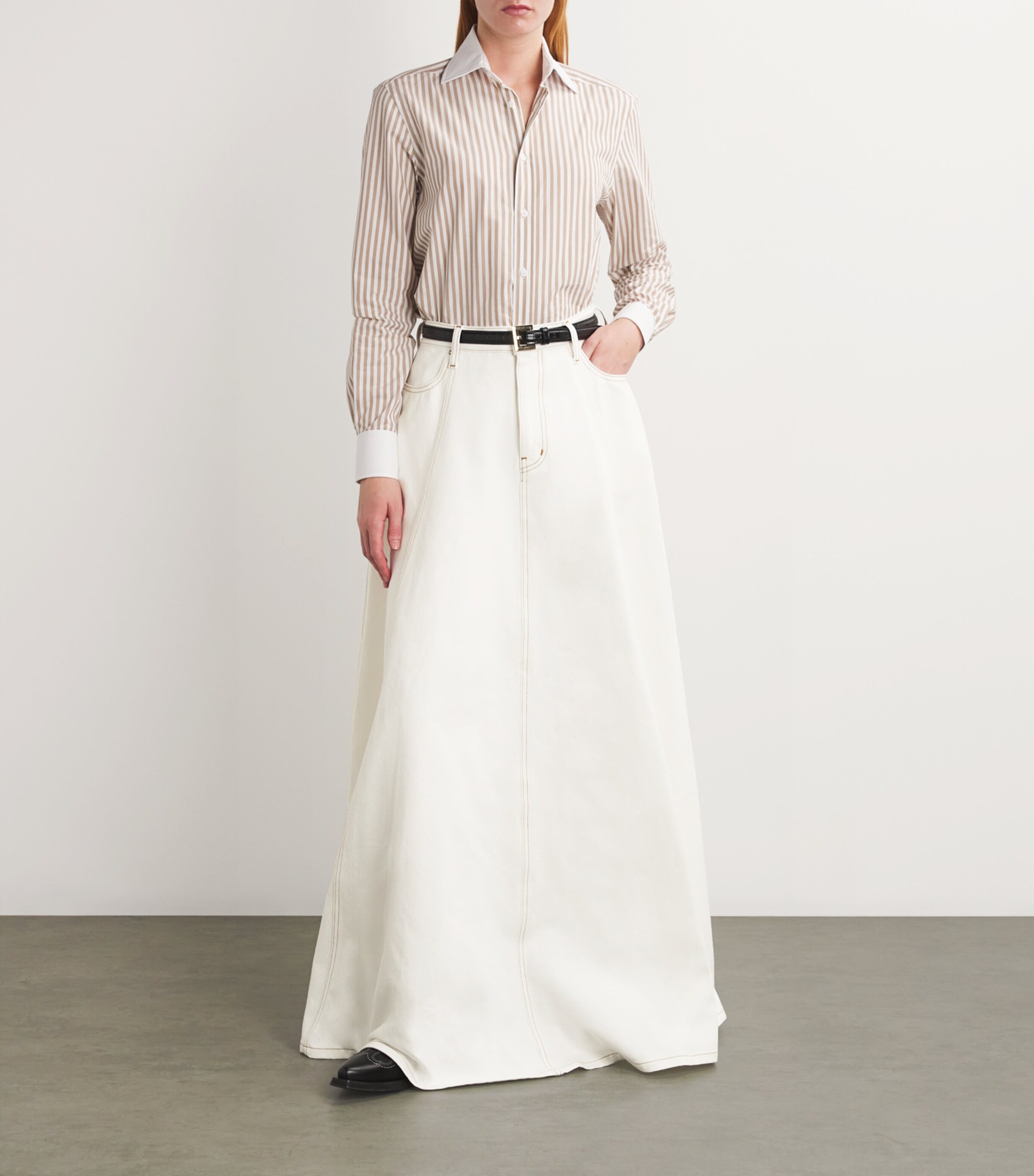 FRAME x Carolina Herrera Denim Maxi Skirt | Harrods US