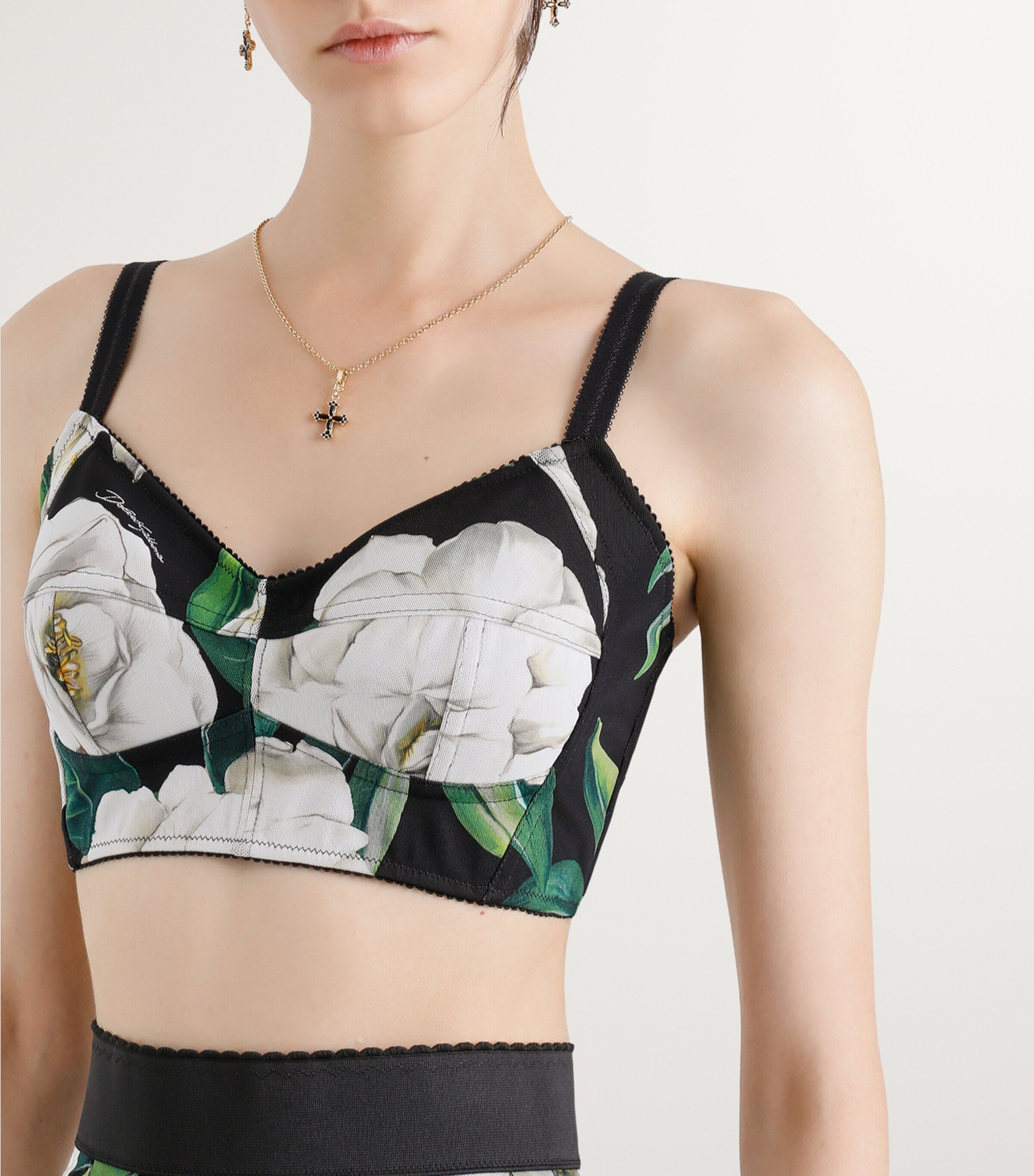 Dolce&Gabbana Womens Floral Bralette Top Gardenia F.ner Image 4