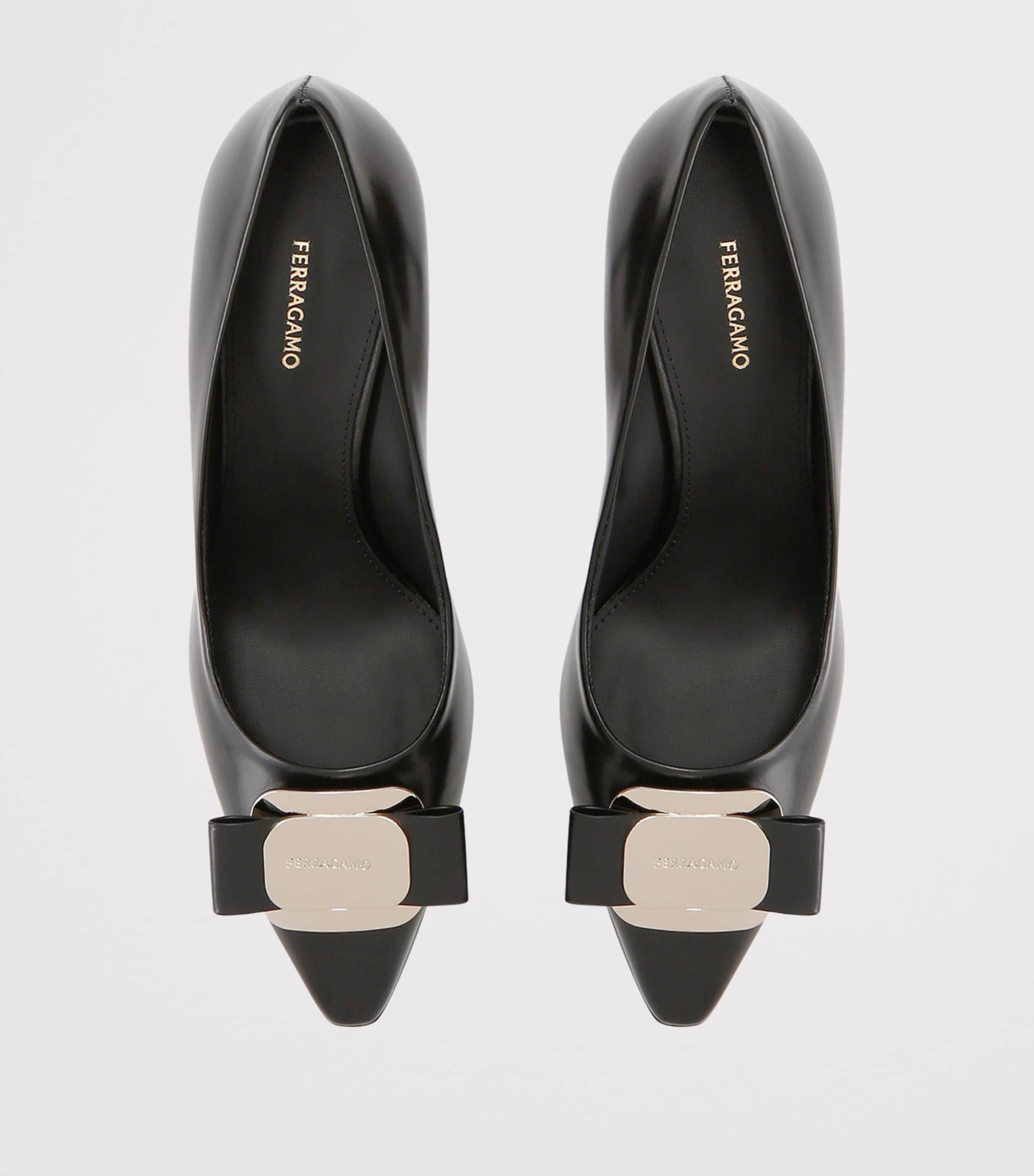 Salvatore Ferragamo Black Leather Zelma Pumps 85 | Harrods US