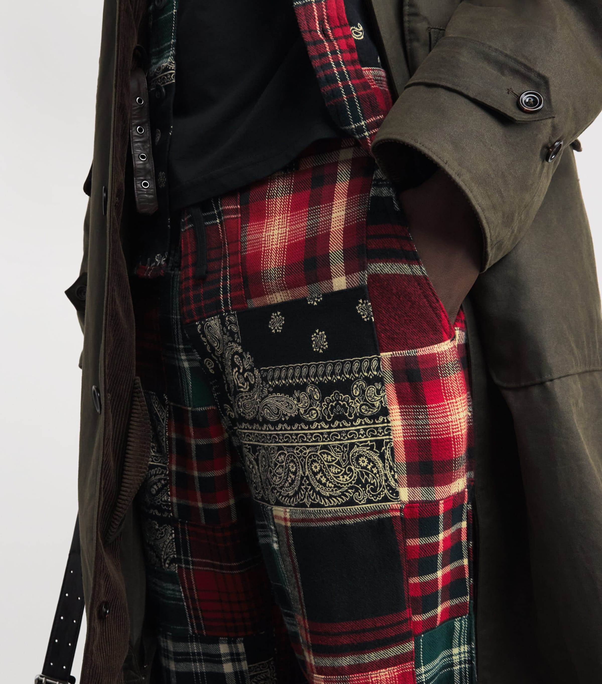 Relaxed Patchwork Straight Trousers MULTI Image 6