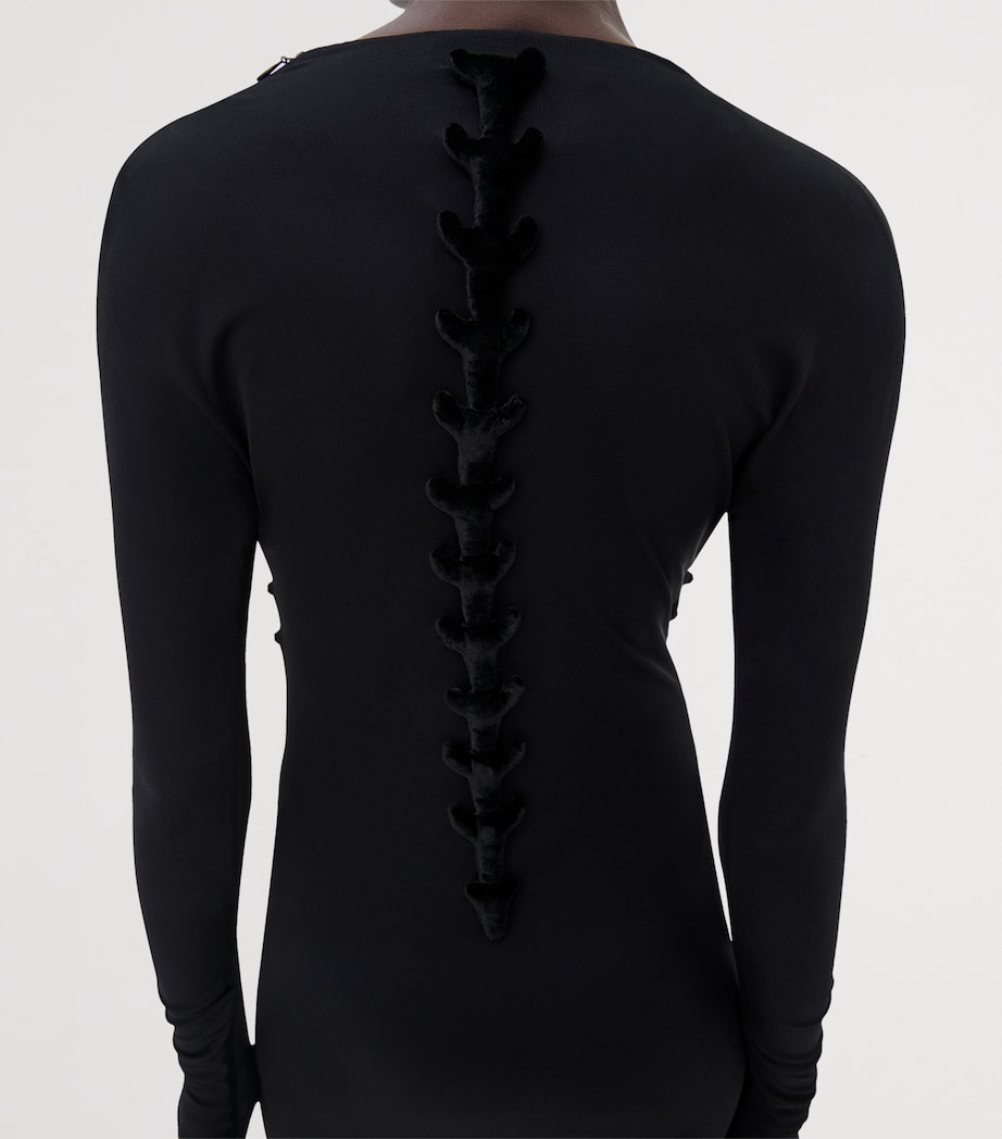 Schiaparelli Womens Trompe-l'Oeil Skeleton Maxi Dress Black Image 3