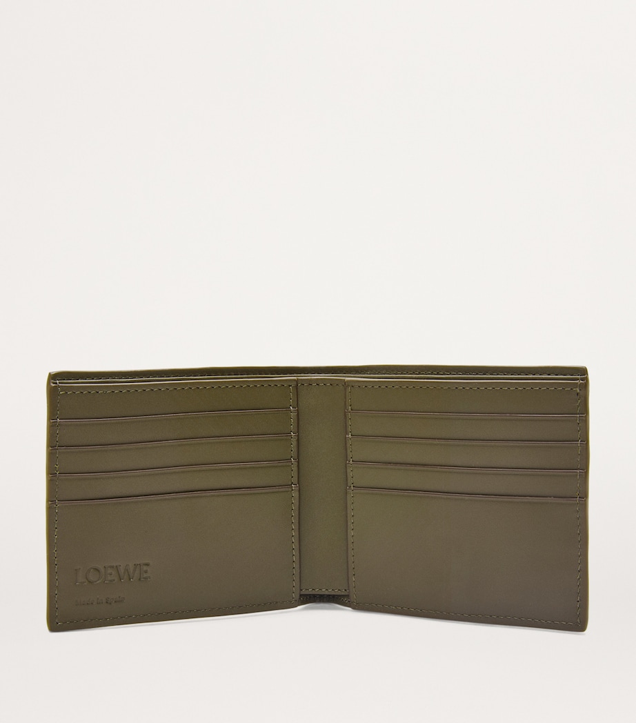 Textured Leather Bifold Wallet DARK KHAKI GREEN Image 2