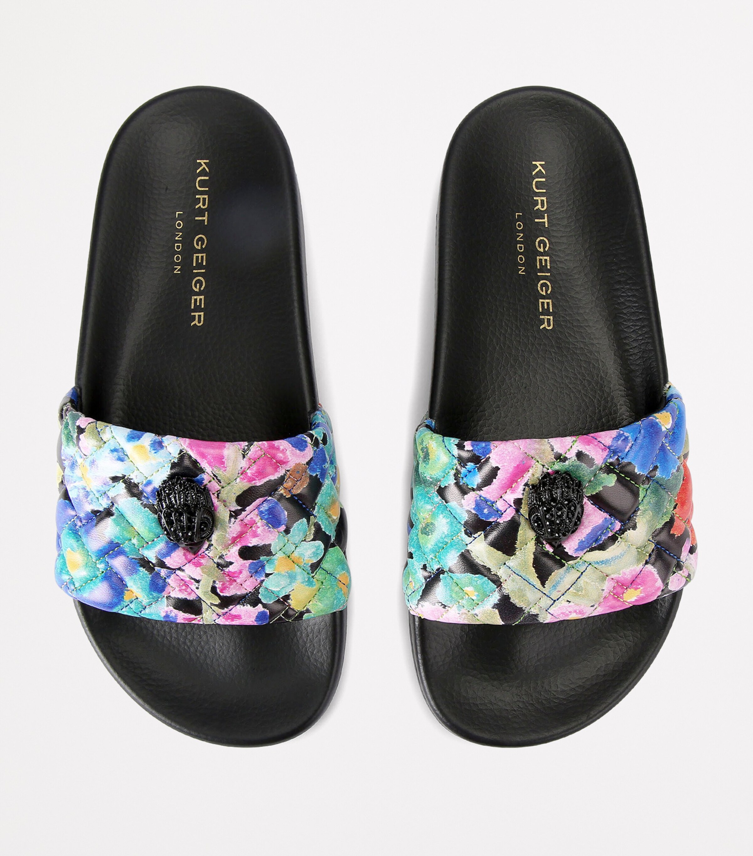 Kurt Geiger London Floral Meena Slides Blk/other Image 4
