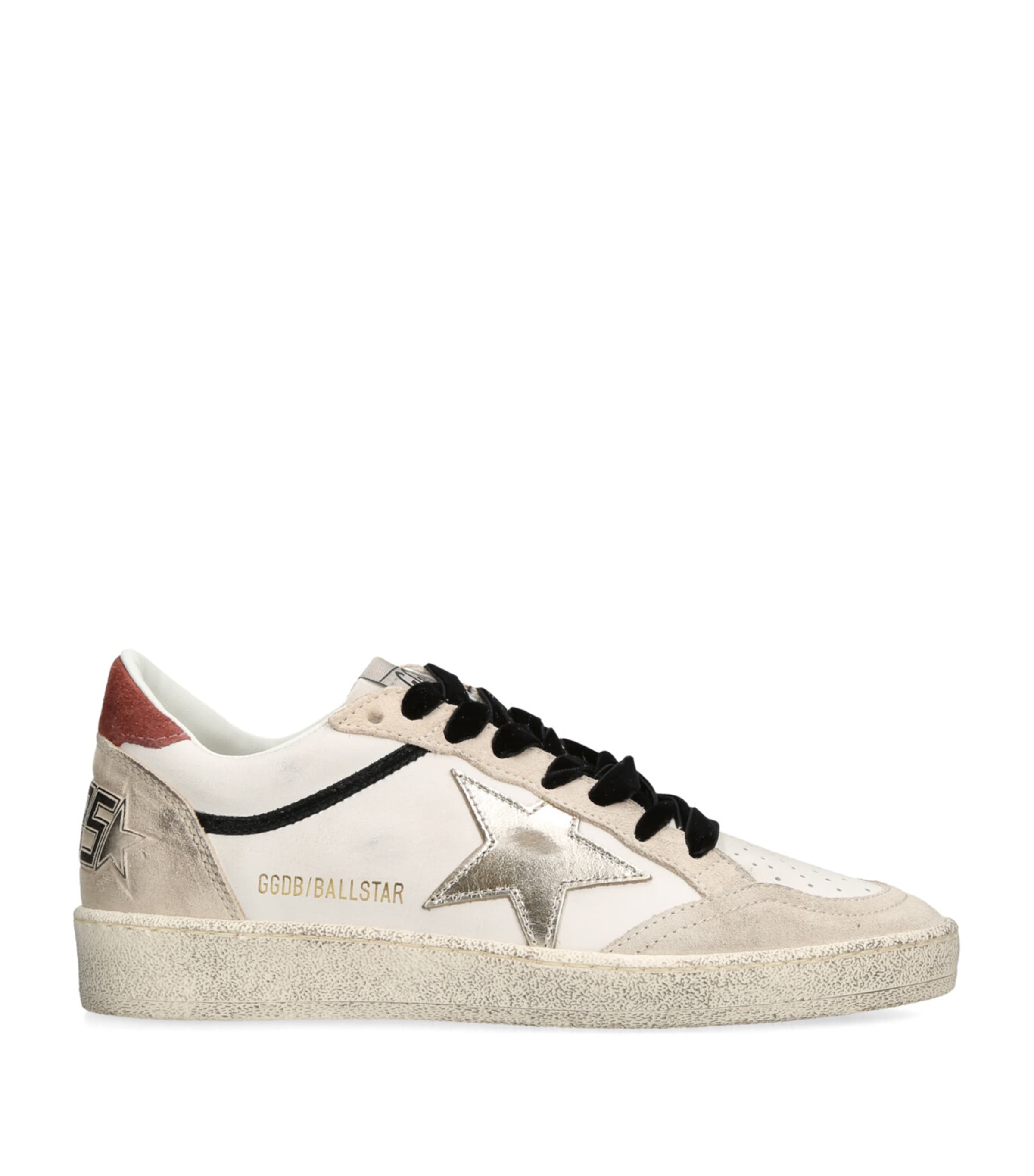 Golden Goose Leather Ball Star Sneakers In White