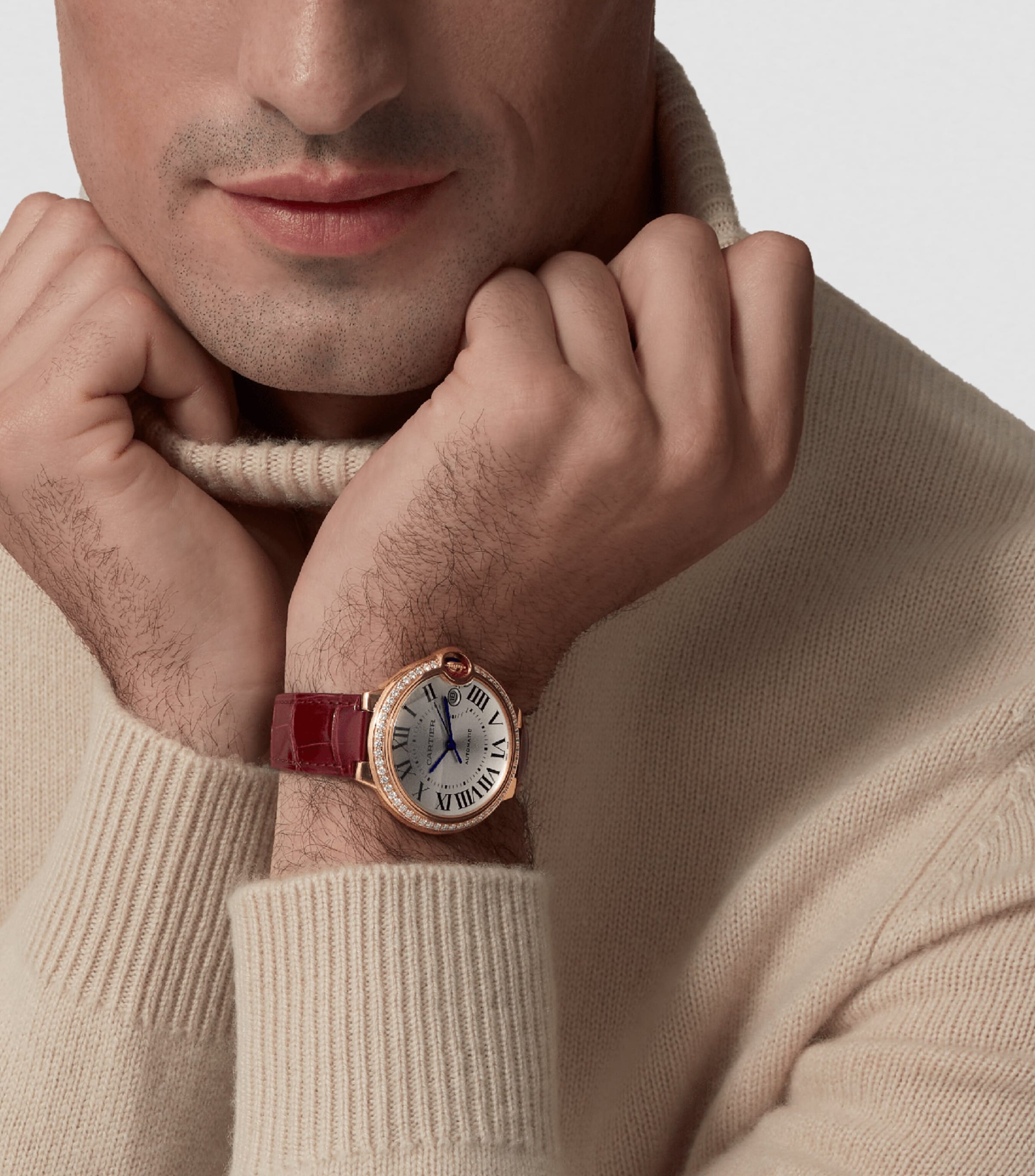 Cartier Rose Gold and Diamond Ballon Bleu de Cartier Watch 40mm