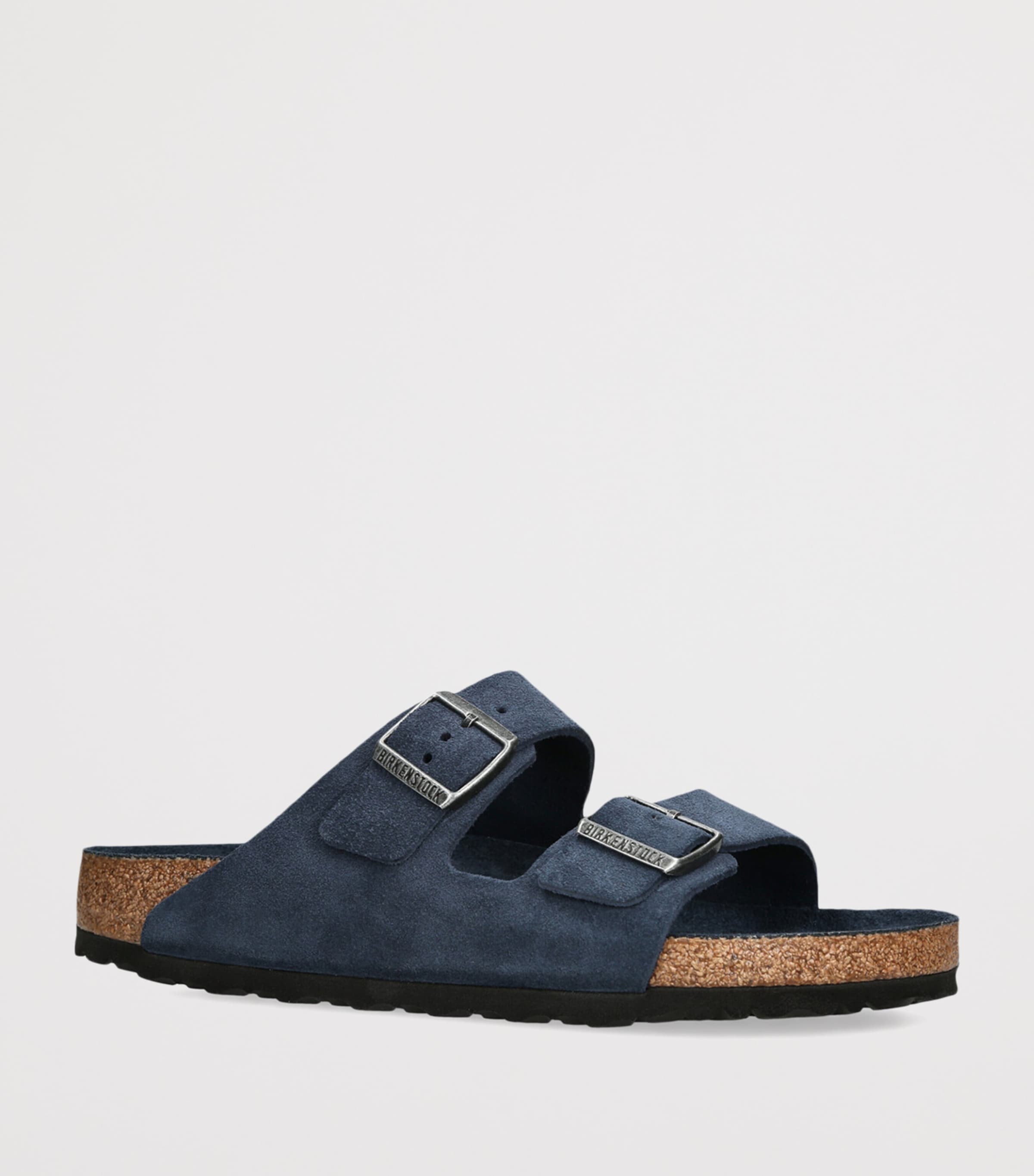 Birkenstock Suede Arizona Sandals Navy Image 3