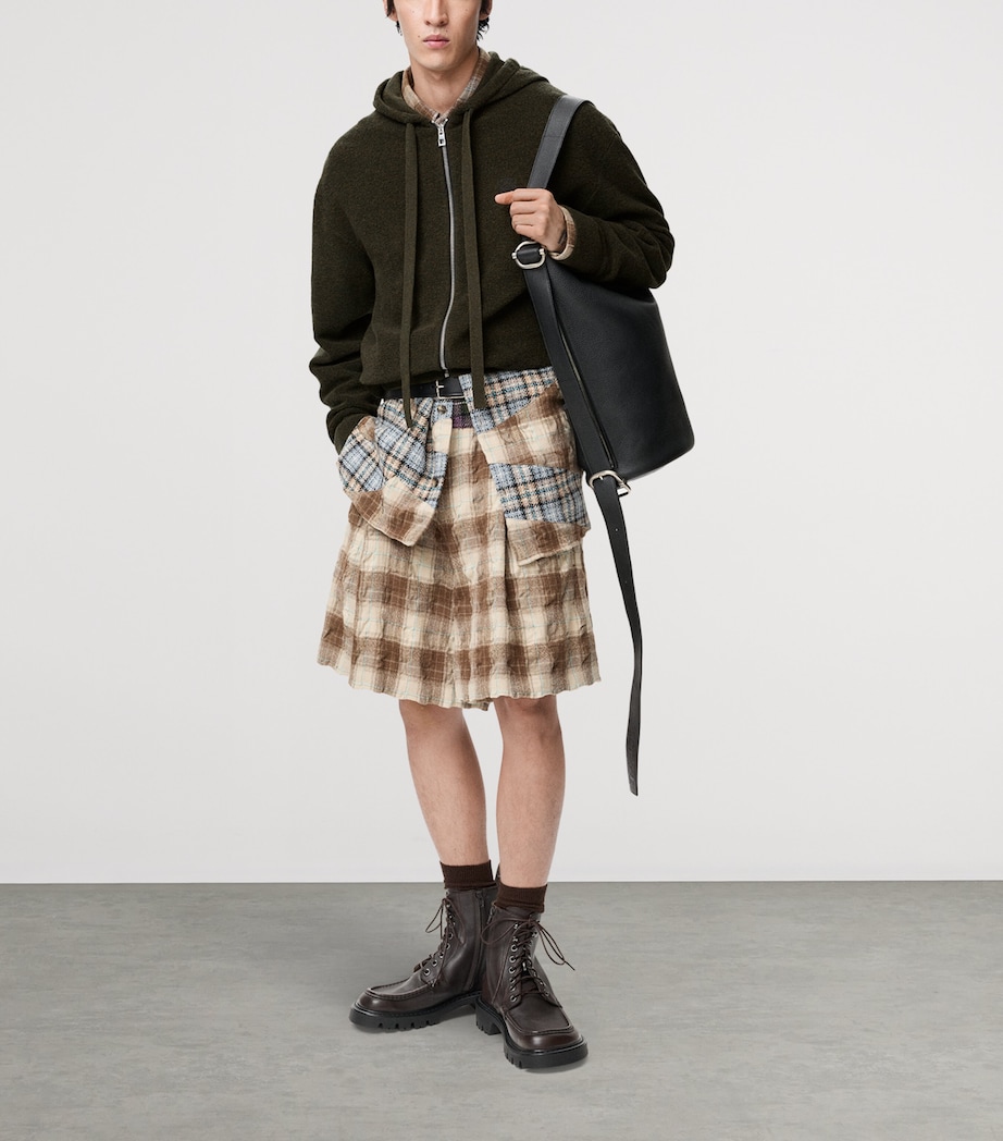 Wool-Blend Terry Anagram Hoodie KHAKI GREEN Image 2