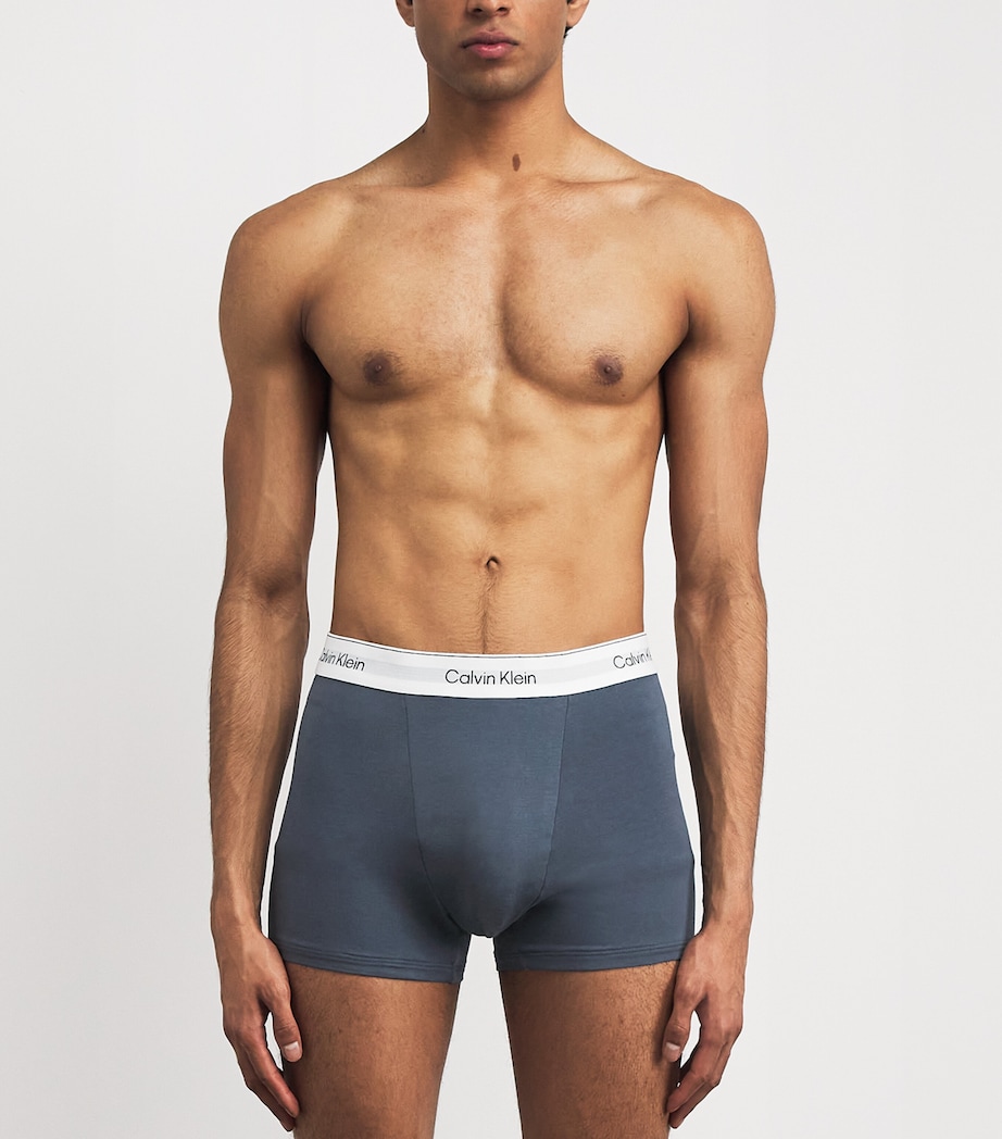 Calvin Klein Mens Cotton Stretch Relaxed Icon Trunks (Pack of 3) Multi Image 2