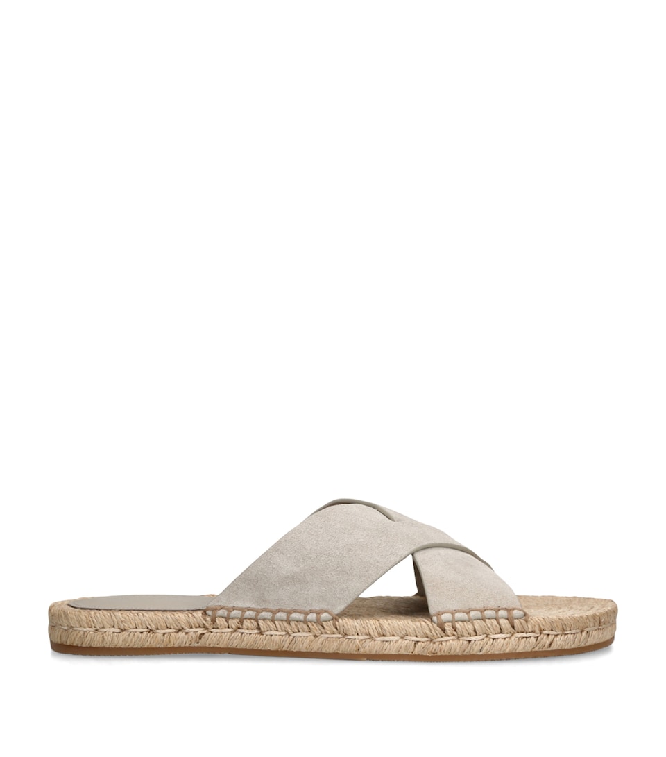 Zegna Suede Espadrille Sandals Grey