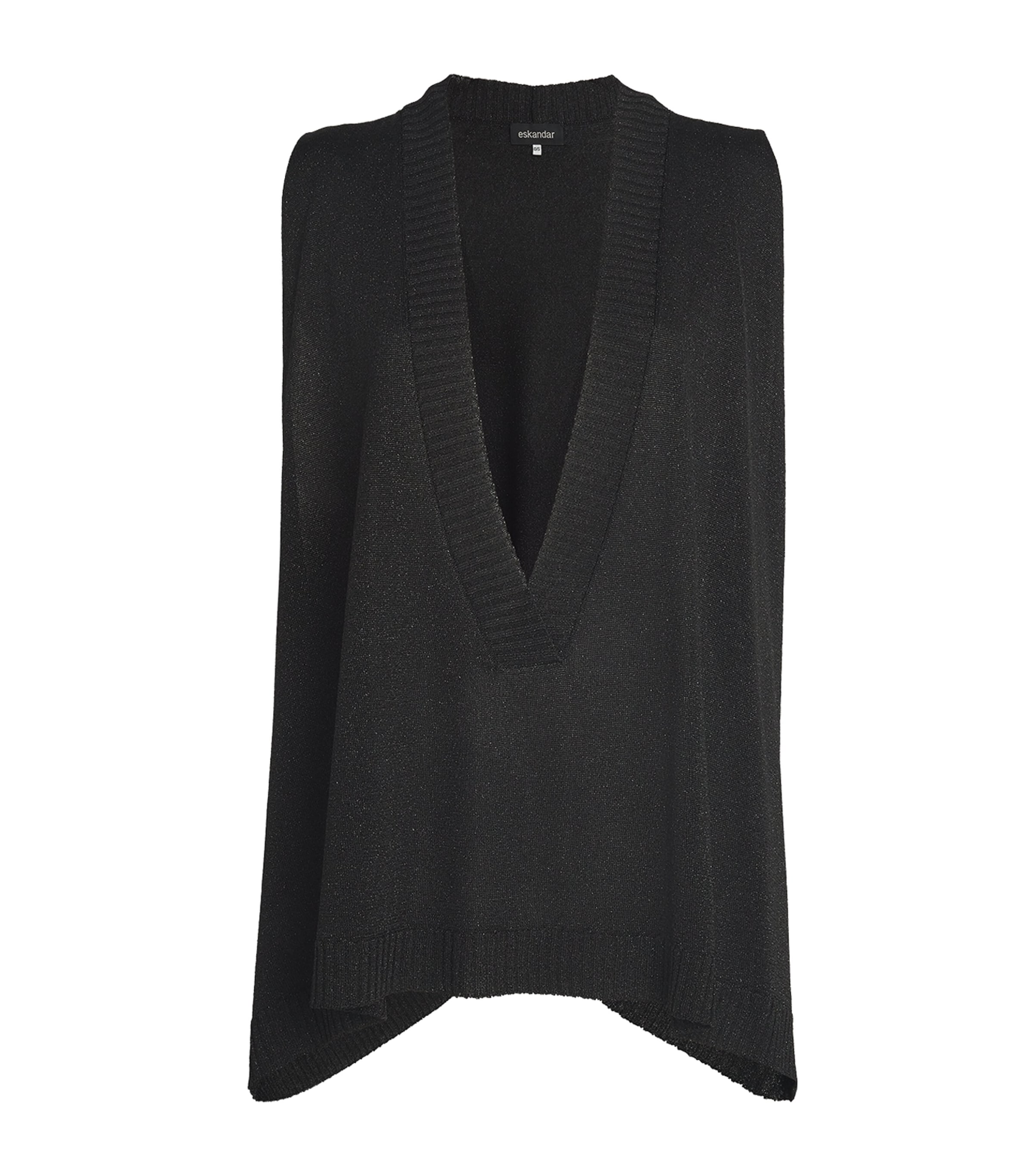 Shop Eskandar Metallic V-neck Sweater Vest In Black