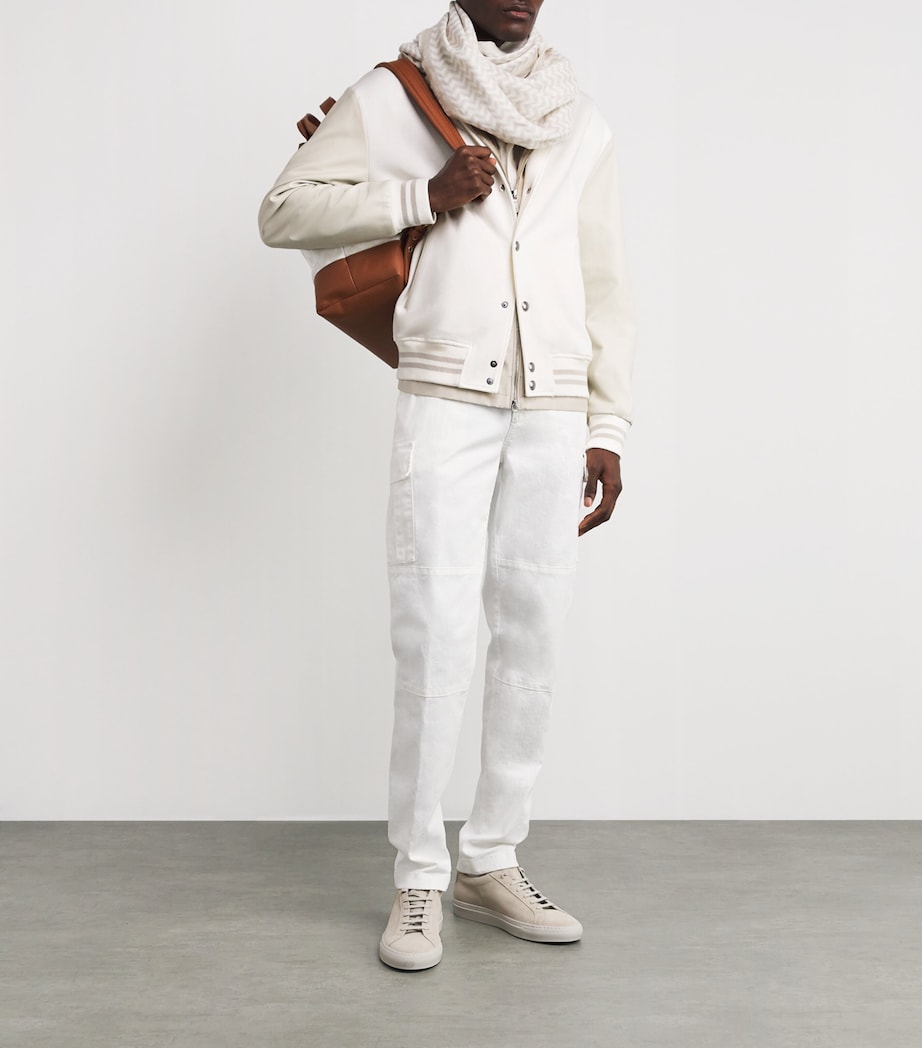 Cotton-Blend Jersey Bomber Jacket BIANCO E BIANCO Image 2