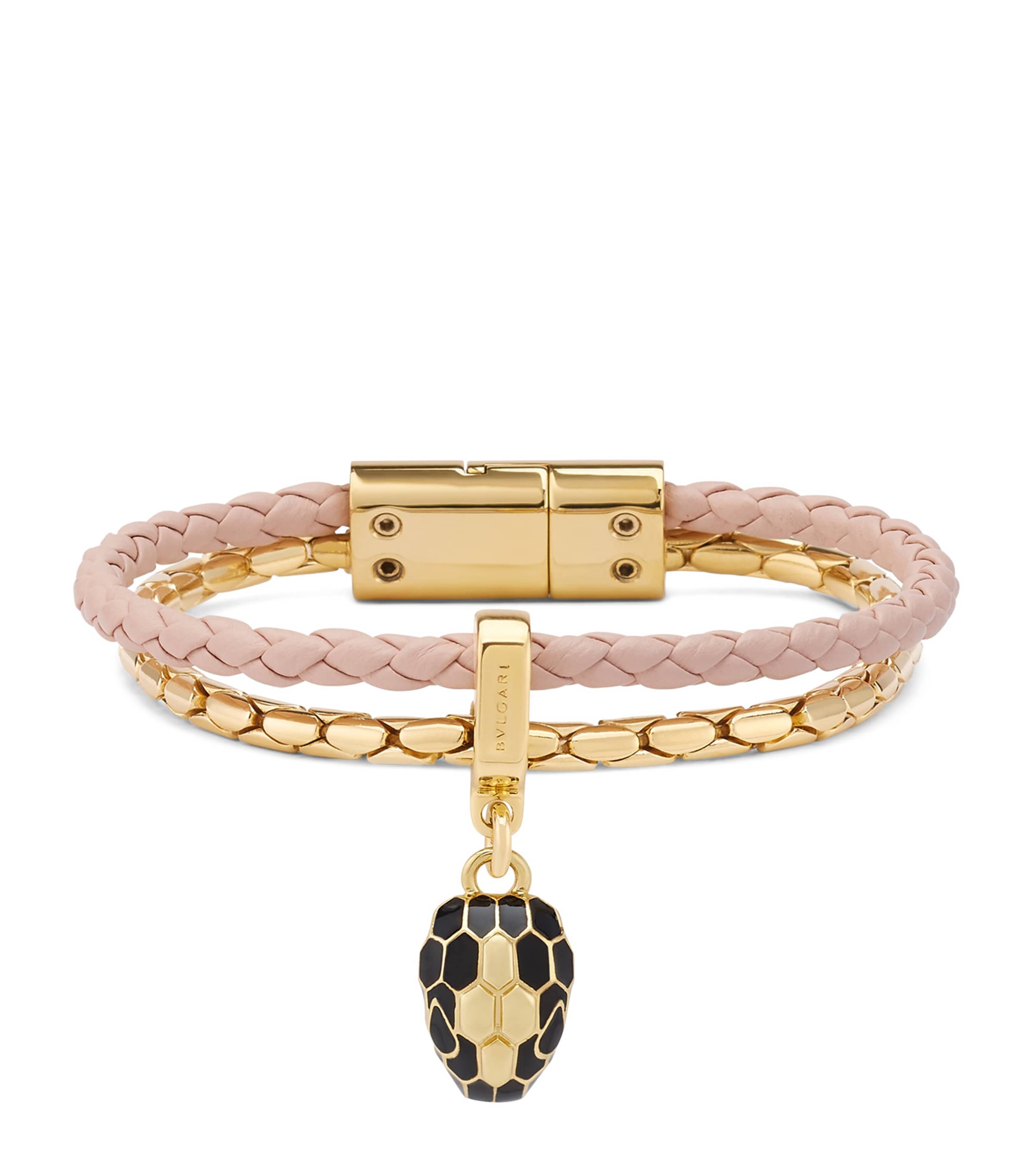 Leather Serpenti Forever Bracelet PINK Image 1