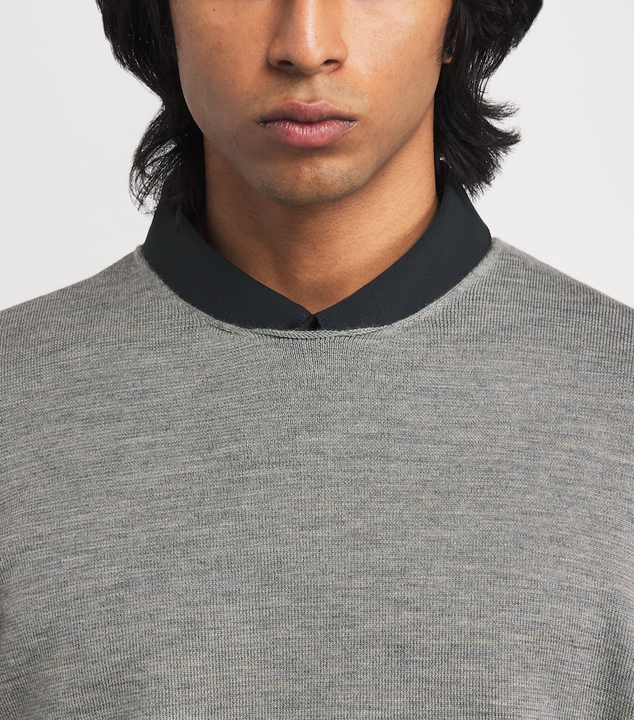 Wool Logo-Tag Sweater CONCRETE HEATHER Image 6