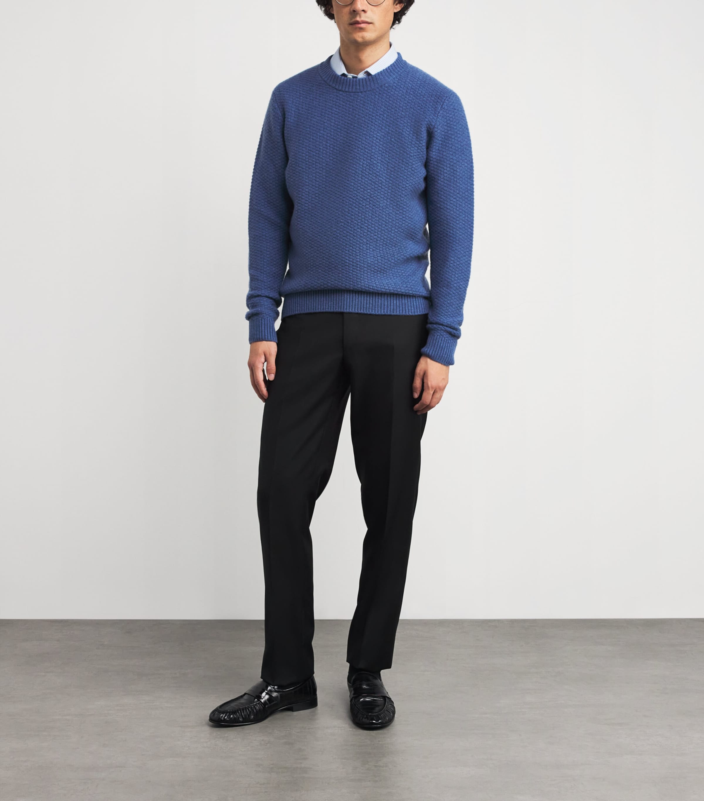 Cashmere Textured Sweater SOFT DENIM Image 2