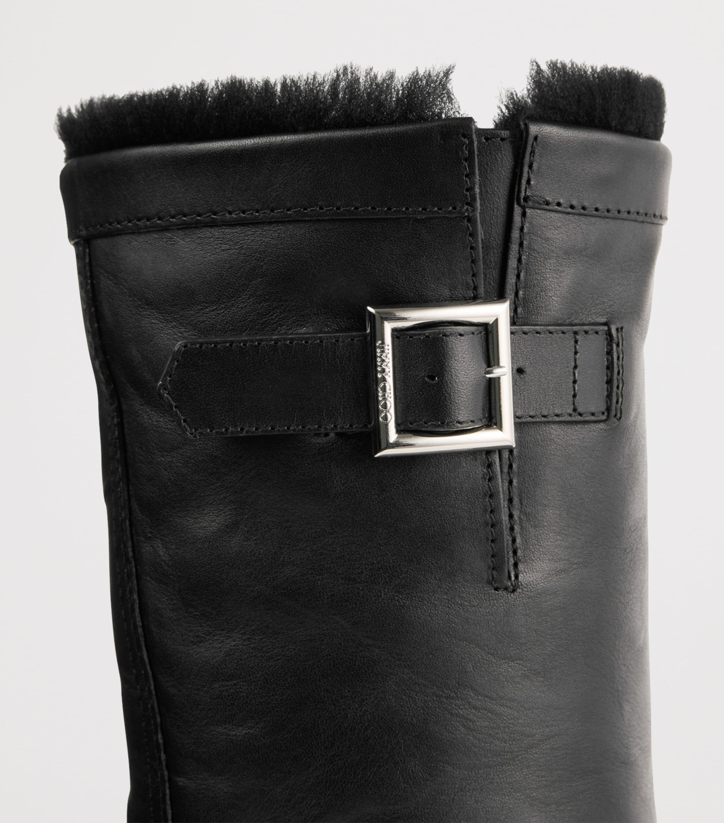 Jimmy Choo Biker Mid Leather Boots Black/black Image 4