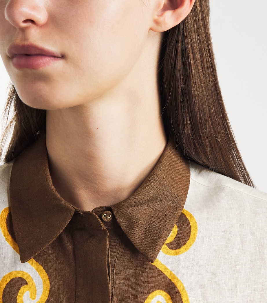 ALEMAIS Womens Linen Island Cove Shirt Cream Image 3