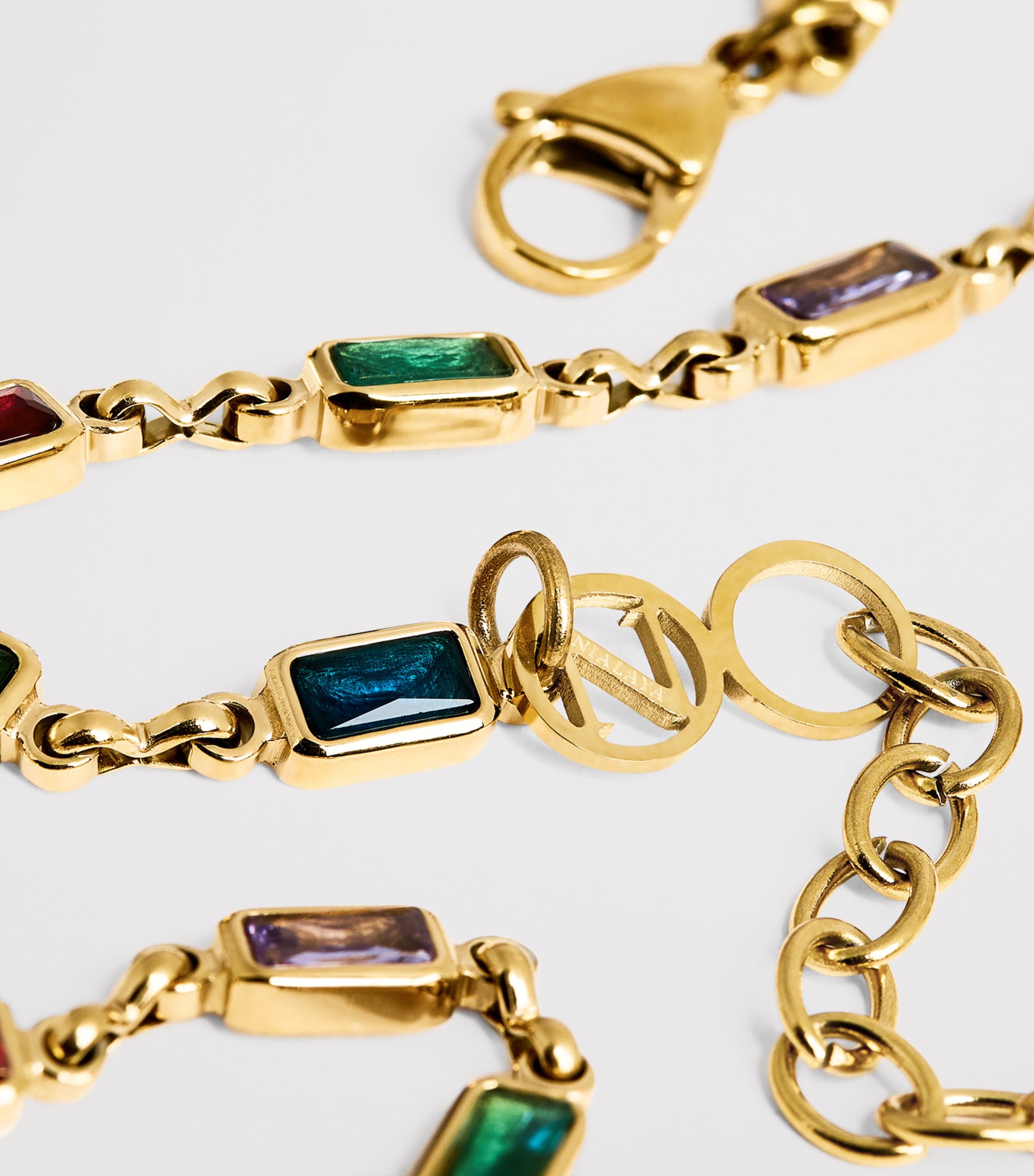 Gold-Plated Embellished Tennis Necklace MULTI Image 5