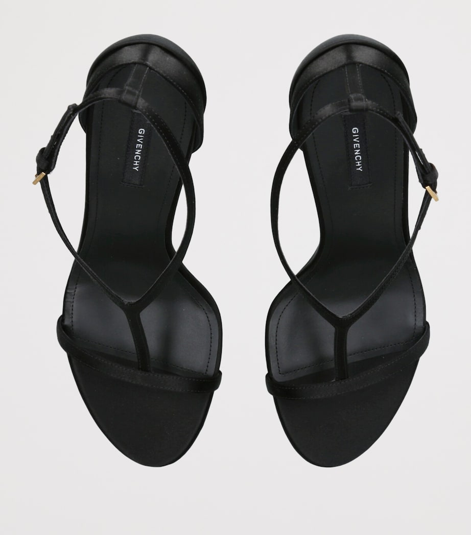 Leather Naked Heeled Sandals 95 BLACK Image 4