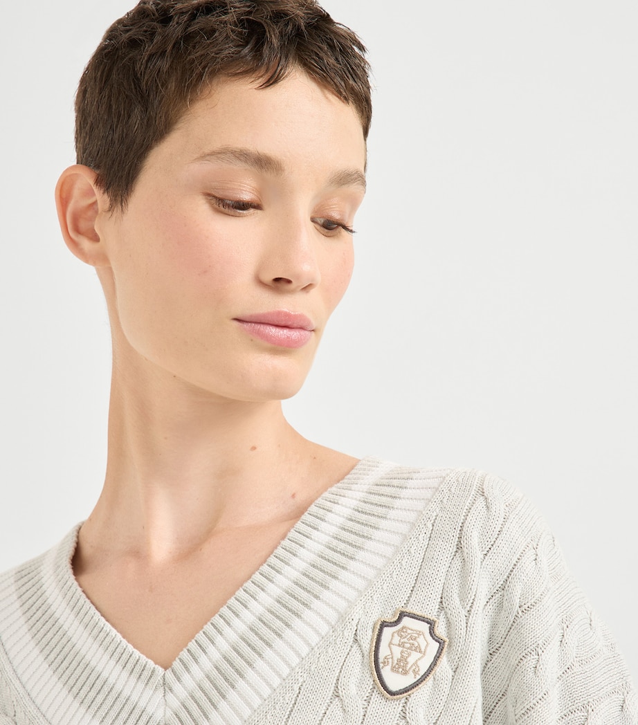 Cotton Cable-Knit Sweater CV906 Image 6