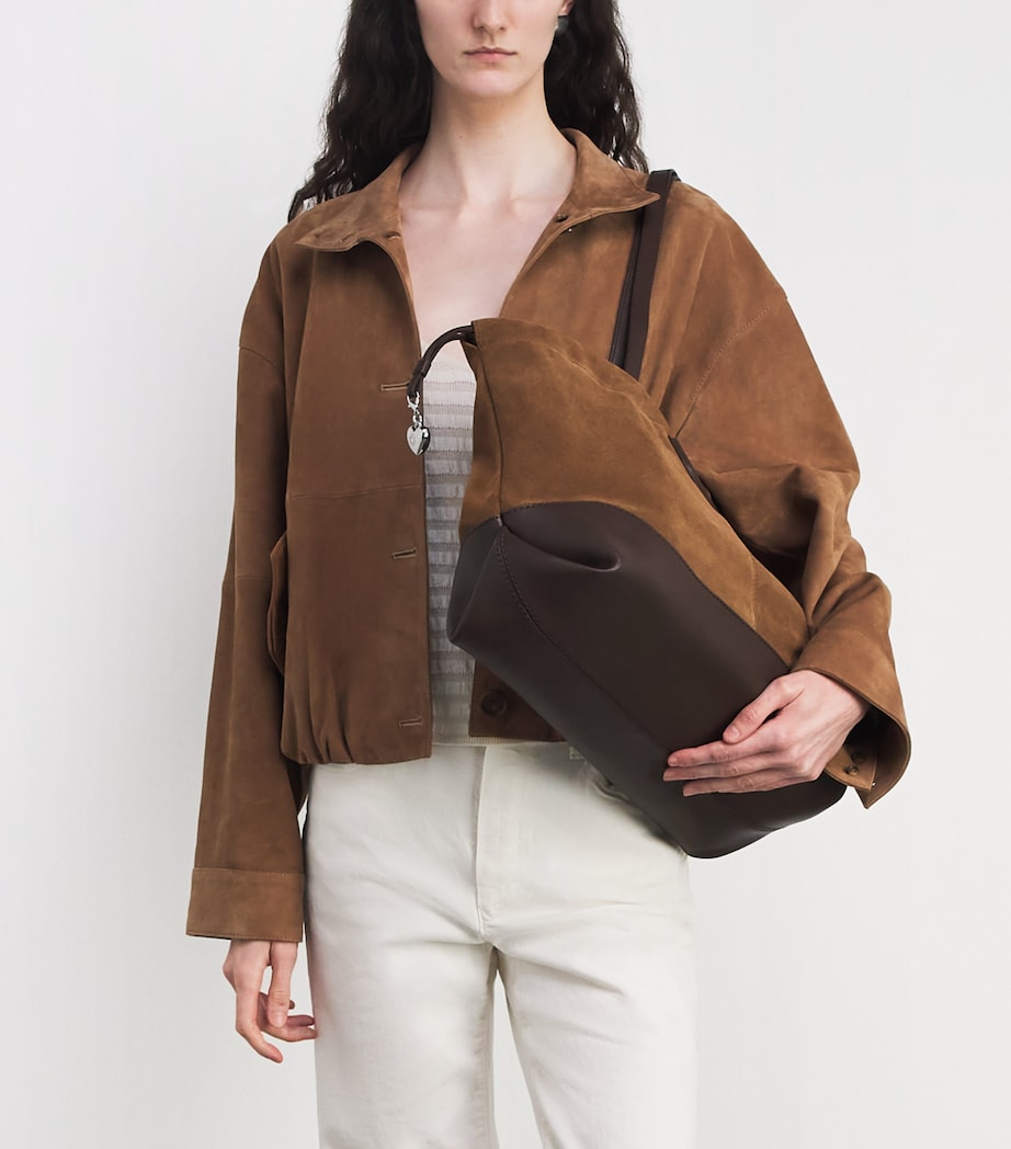 Maje Leather and Suede Milpi Tote Bag Camel/brown Image 2