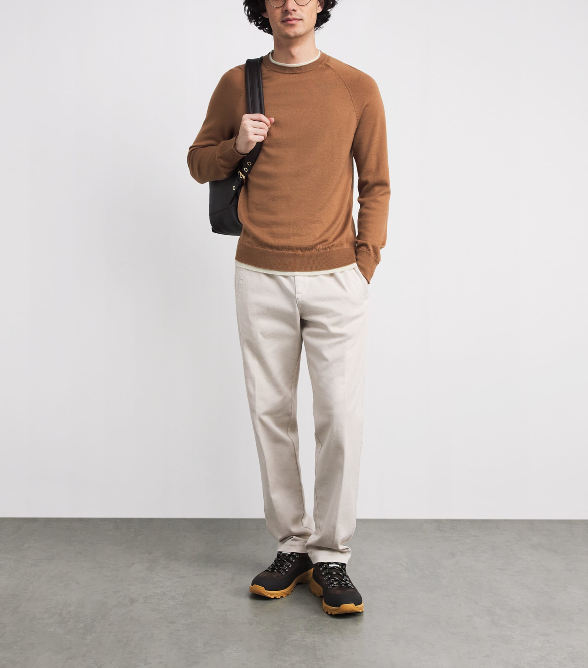 Wool Crew-Neck Sweater VICUNA E AVORIO Image 2