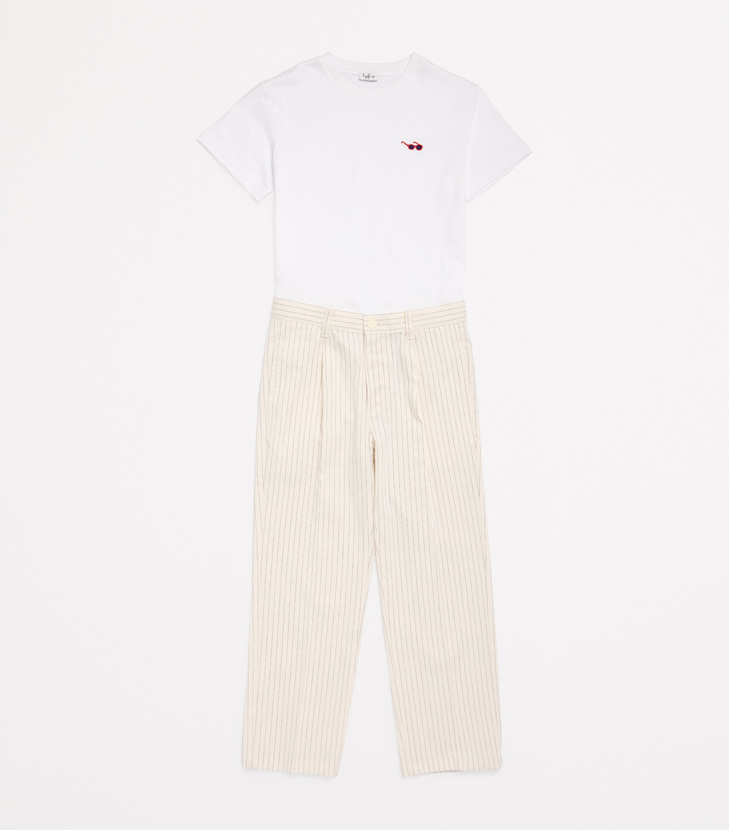 Il Gufo Cotton-Blend Striped Tailored Trousers (2-12 Years) Milk Image 3