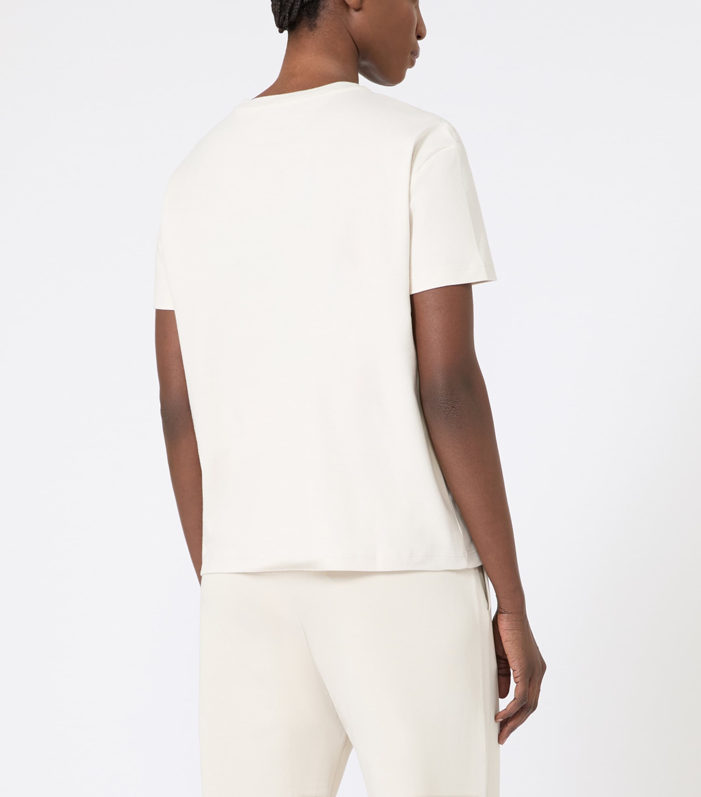 Cotton Embroidered Logo T-Shirt SAND Image 3