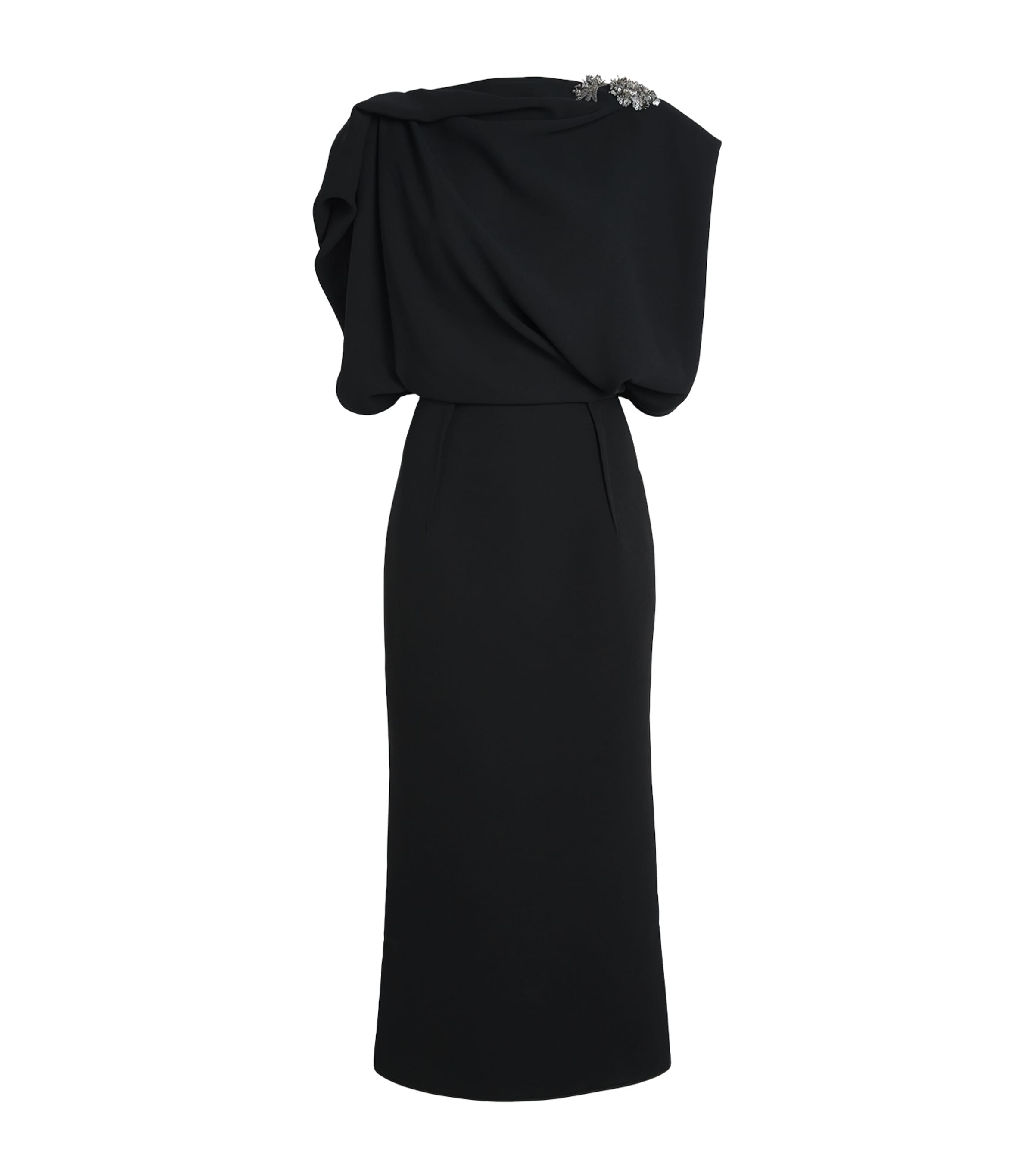 Maticevski Crystal-embellished Protocal Midi Dress In Black