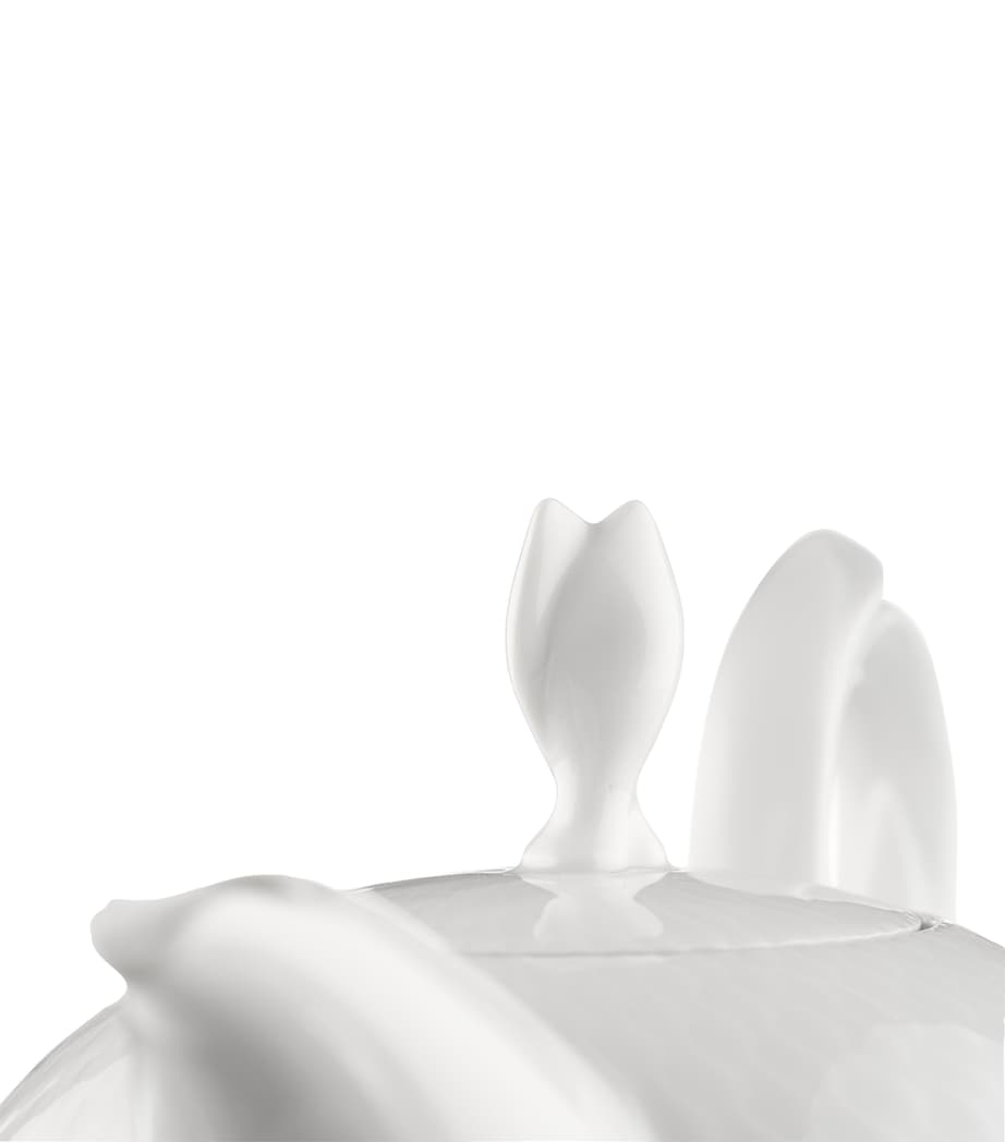 Porcelain Waves Relief Teapot (1.05L) WHITE Image 5