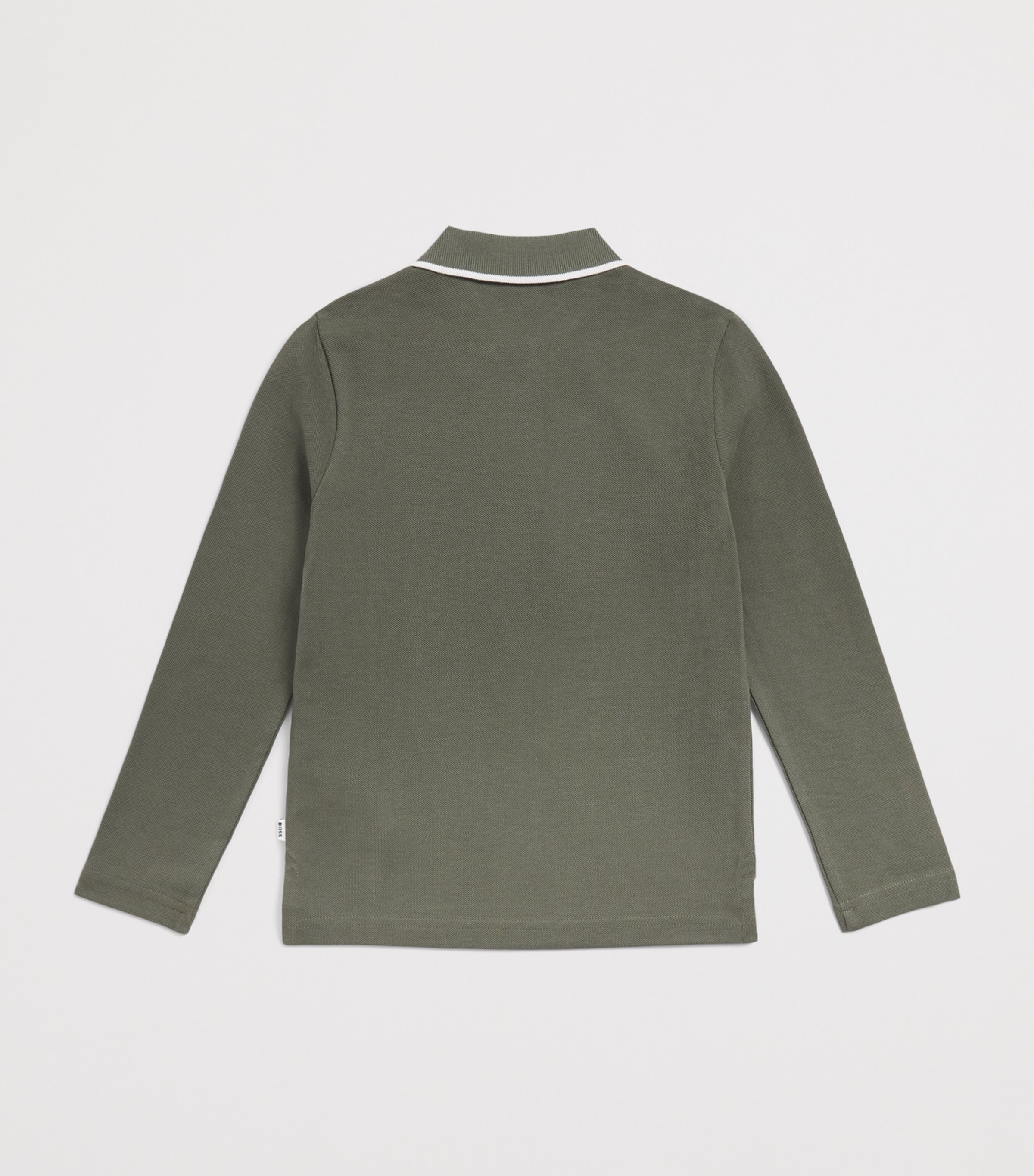 BOSS Kidswear Cotton Long-Sleeve Polo Shirt (4-16 Years) Olive Night Image 2