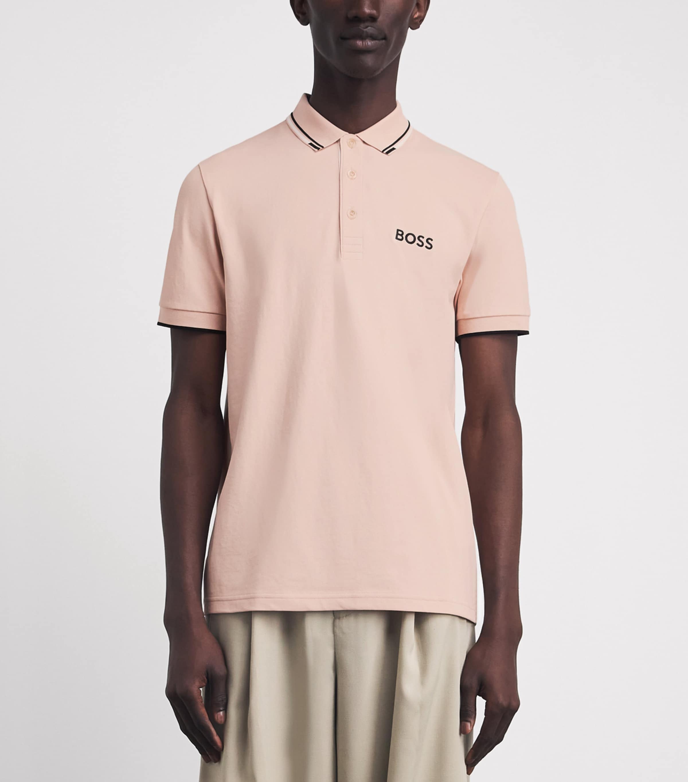 BOSS Mens Paddy Polo Shirt Light Orang Image 4