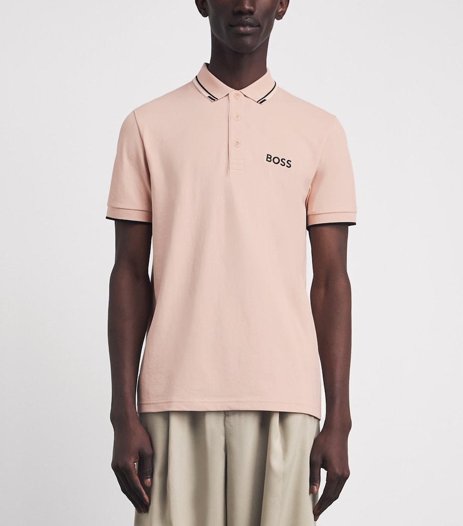 BOSS Mens Paddy Polo Shirt Light Orang Image 4