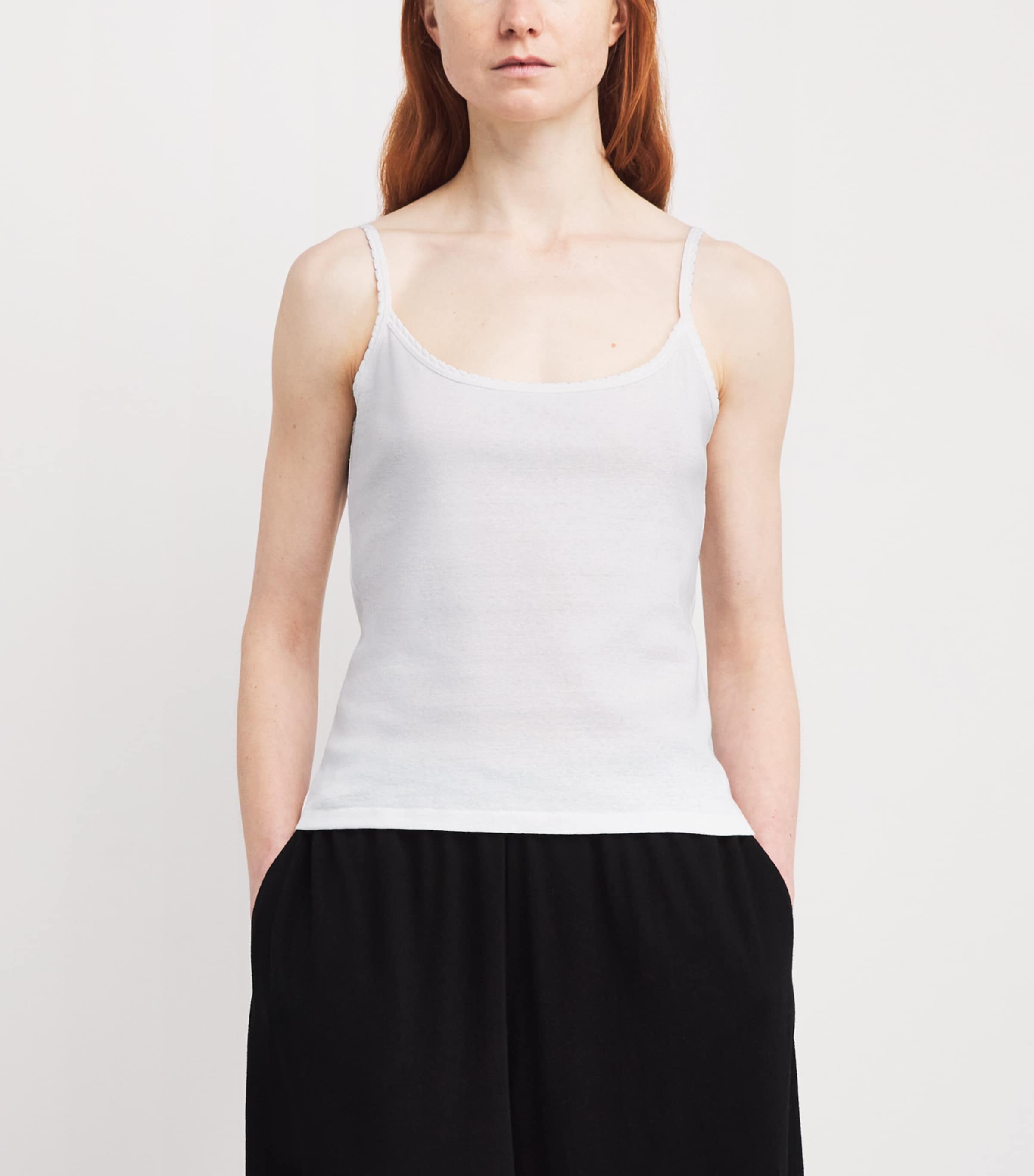 The Row Womens Denzel Cotton Cami Top White Image 3