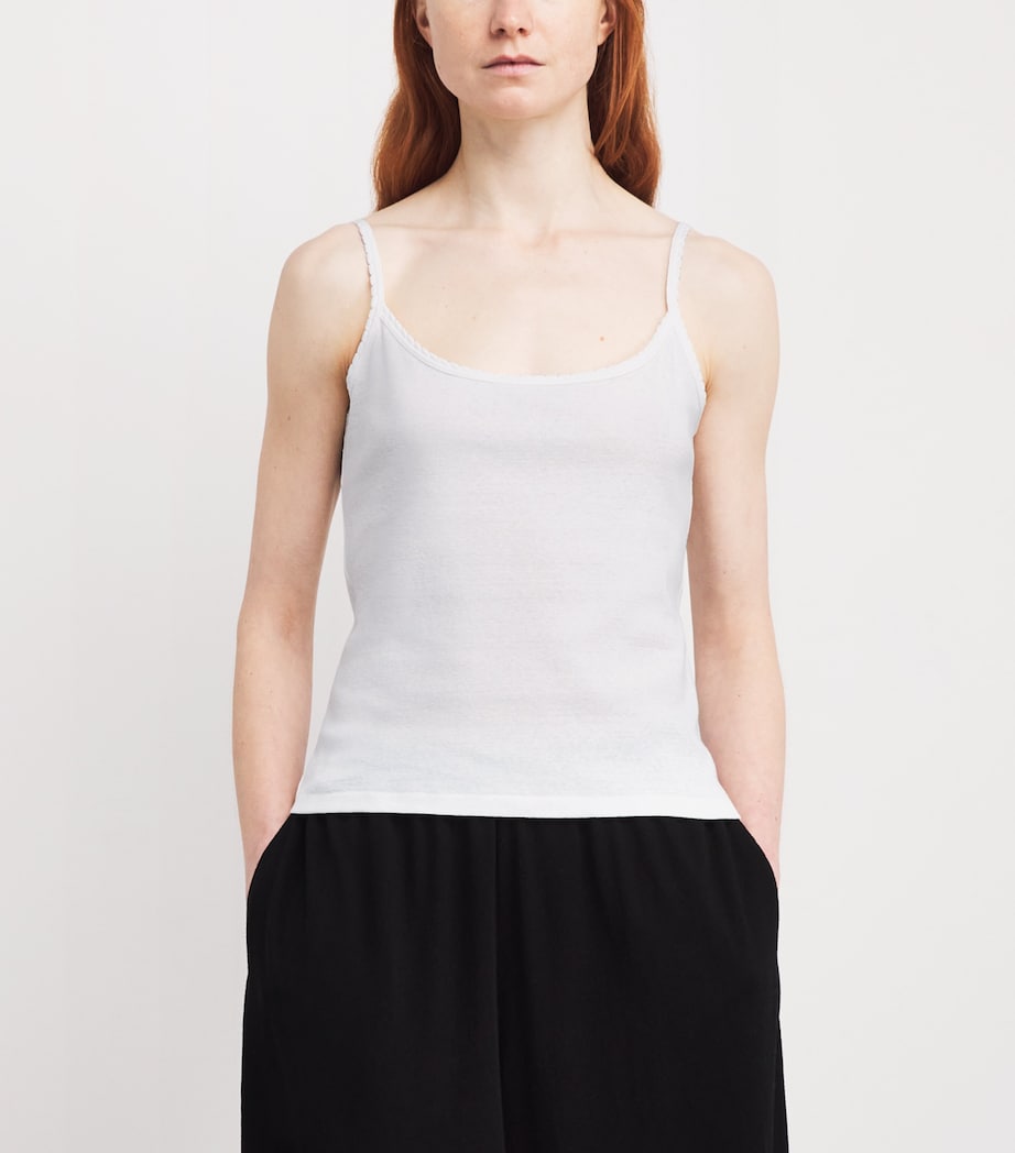 The Row Womens Denzel Cotton Cami Top White Image 3