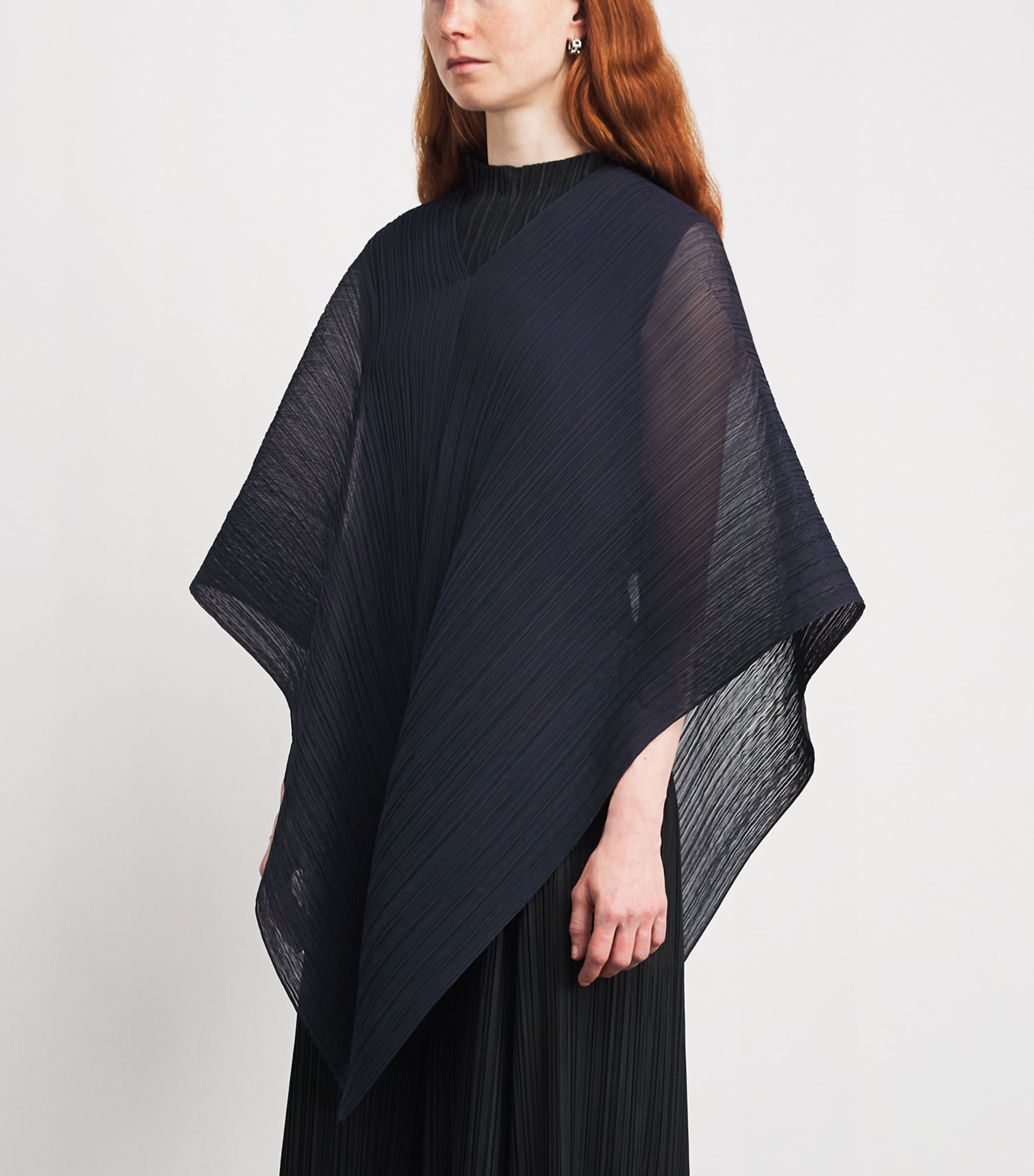 Pleats Please Issey Miyake Blue Colorful Madame-T May Stole