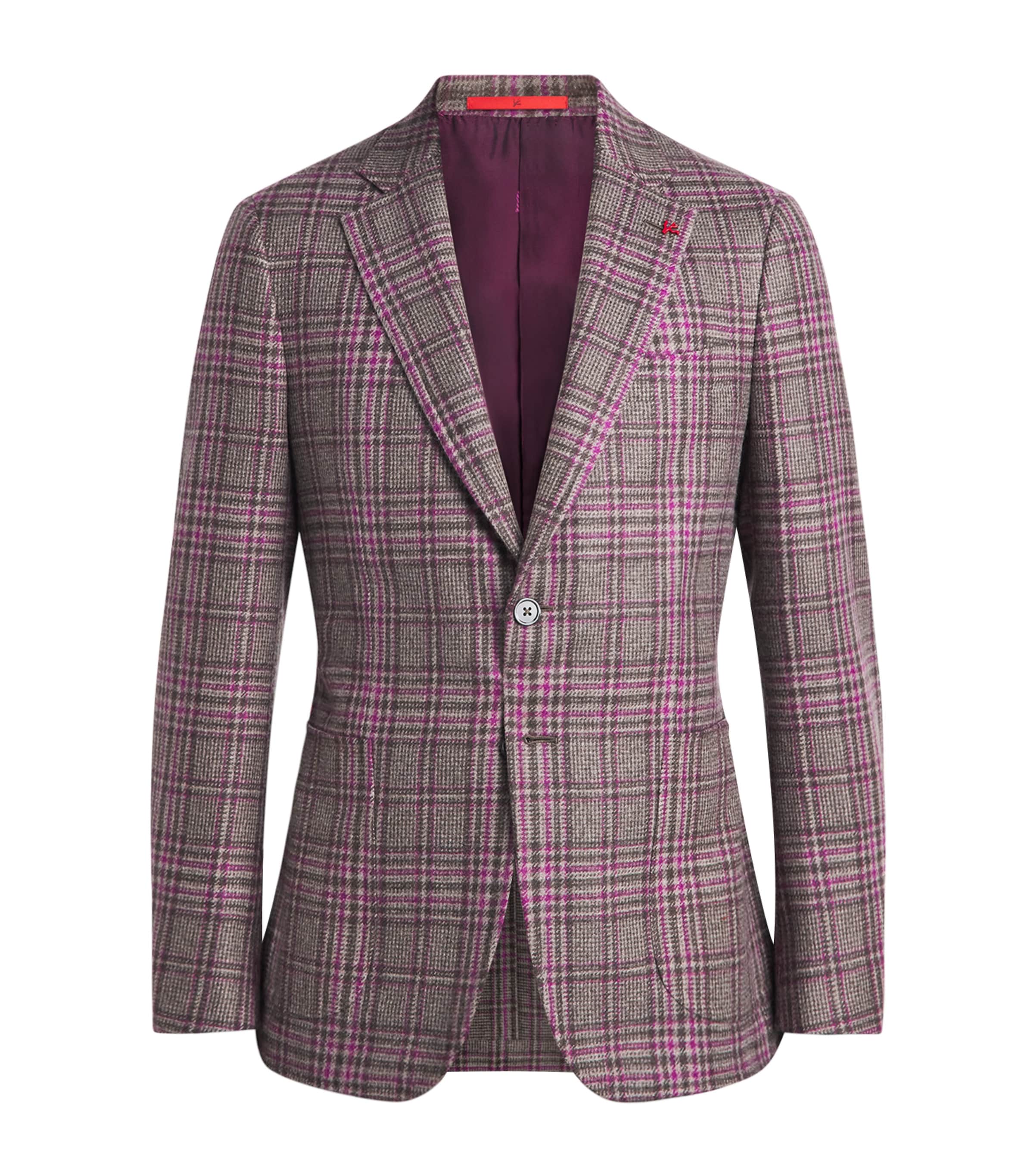 Isaia Mens Cashmere Check Capri Blazer Image 1