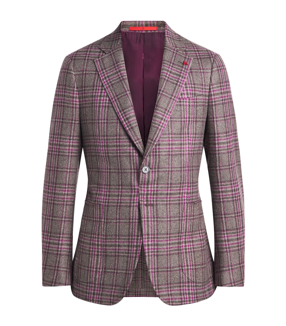 Isaia Mens Cashmere Check Capri Blazer Image 1