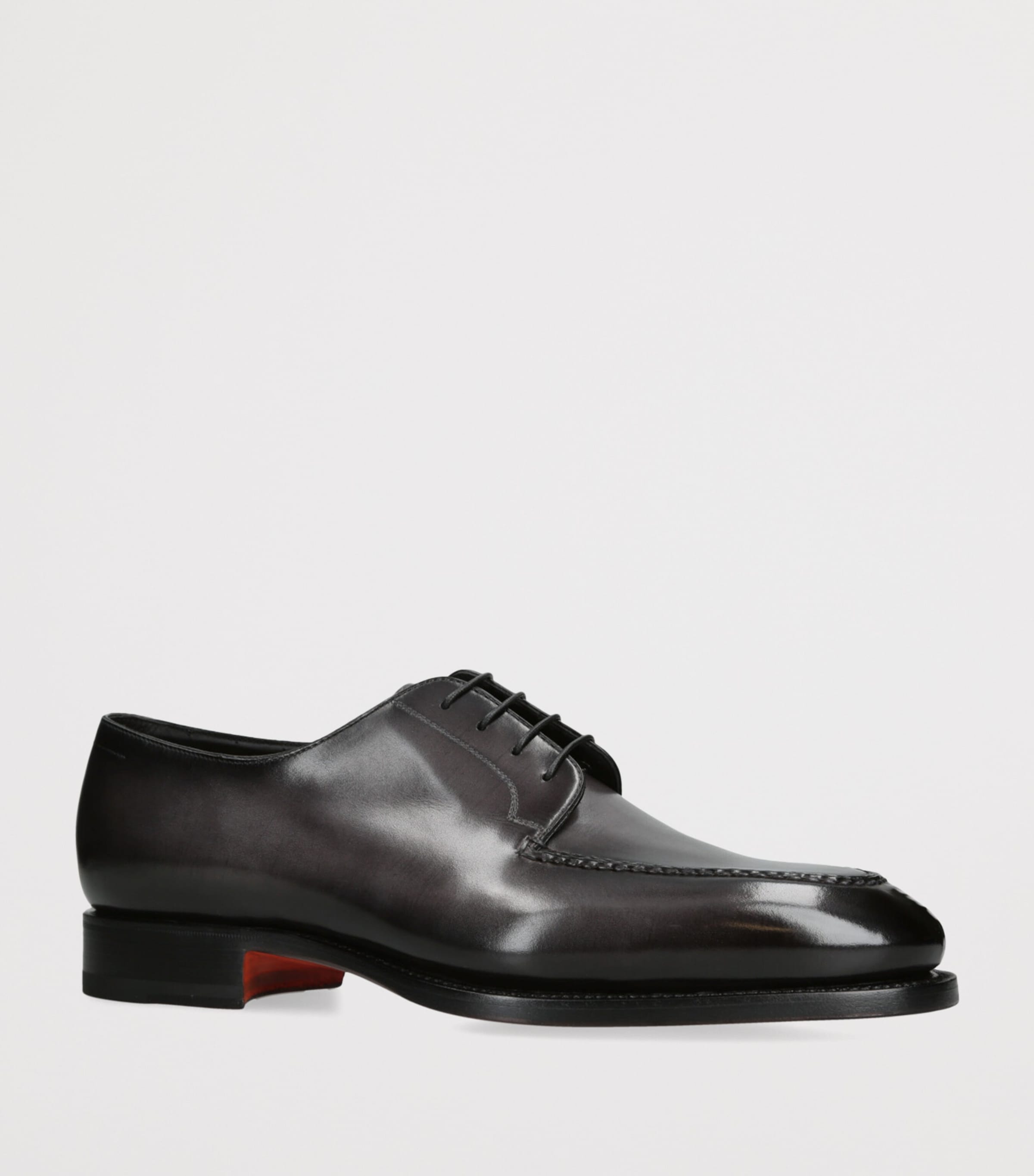 Santoni Leather Adrian Derby Shoes Grey Image 3